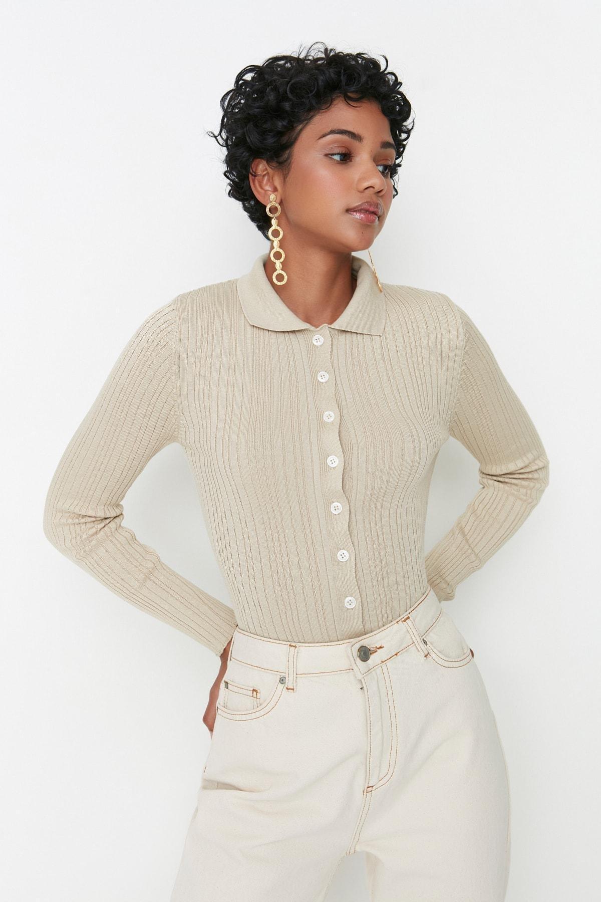 Grey Polo Neck Slim Cardigan, Gray, large image number 1