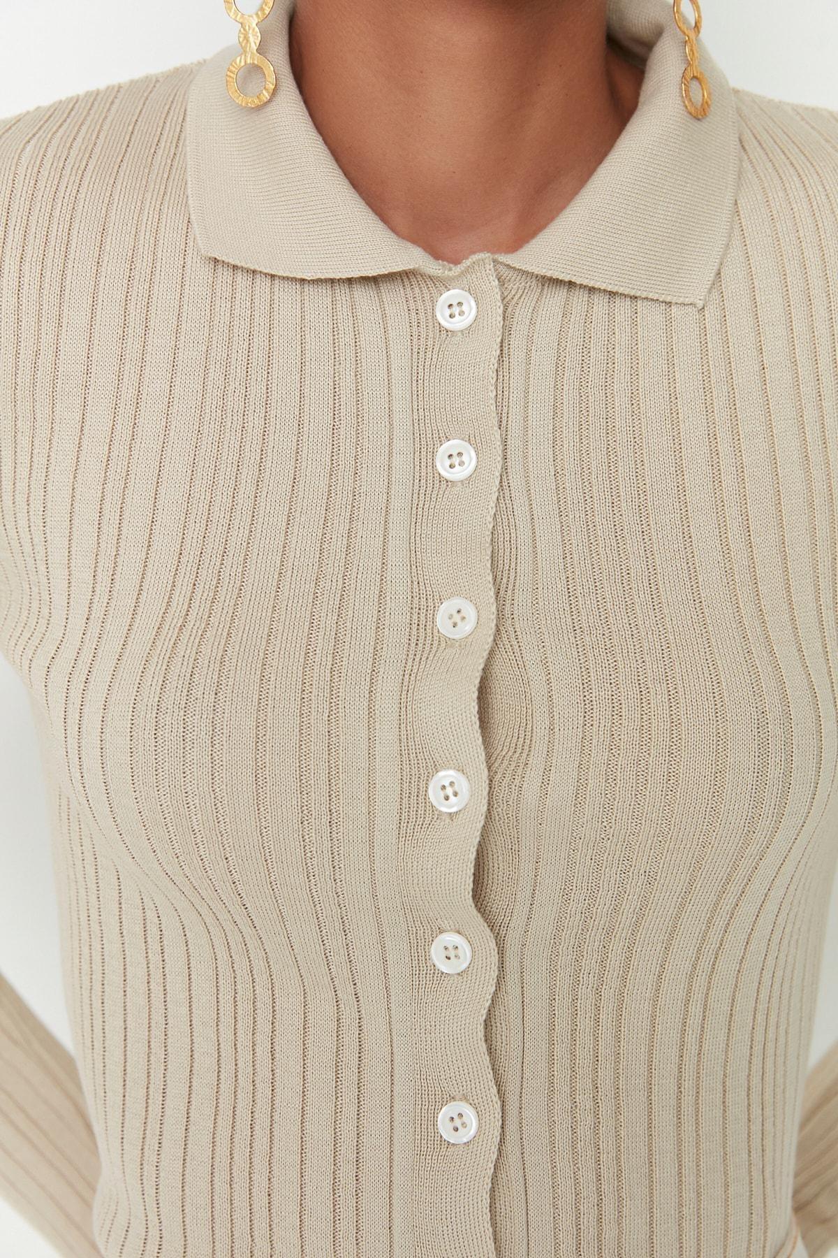 Grey Polo Neck Slim Cardigan, Gray, large image number 4
