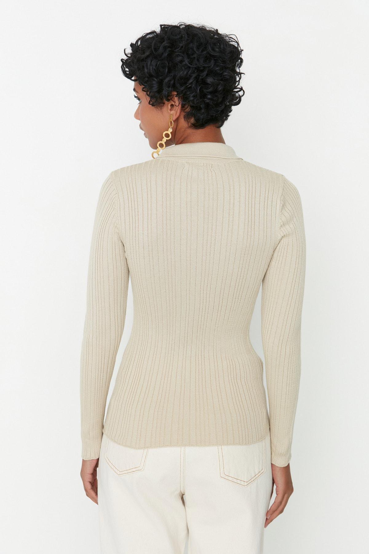 Grey Polo Neck Slim Cardigan, Gray, large image number 8