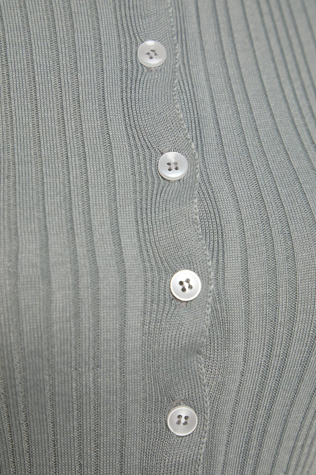 Grey Polo Neck Slim Cardigan, Gray, large image number 14