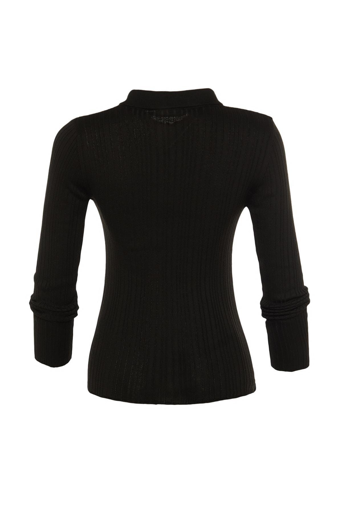 Black Polo Neck Cardigan, Black, large image number 7