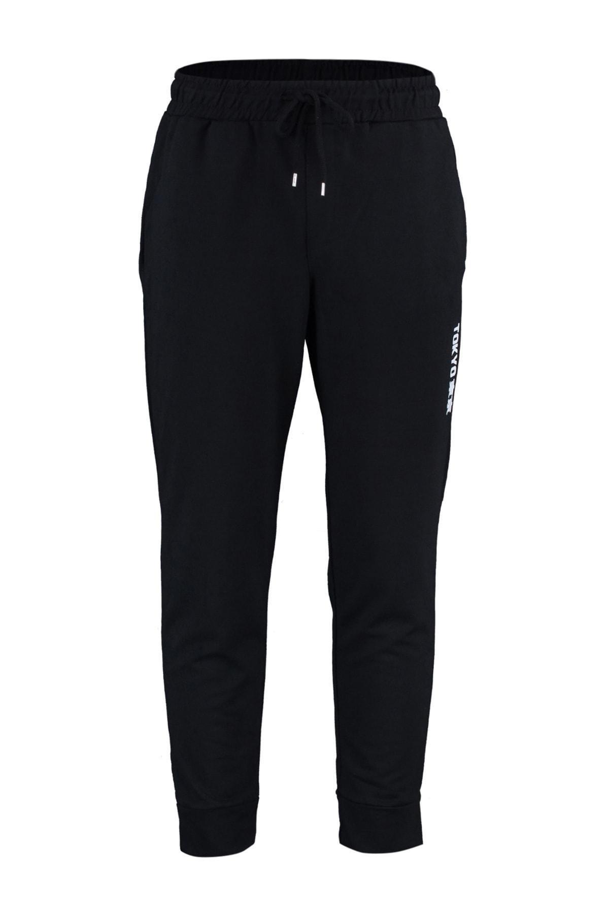 Black Relaxed Sweatpants, , large image number 5