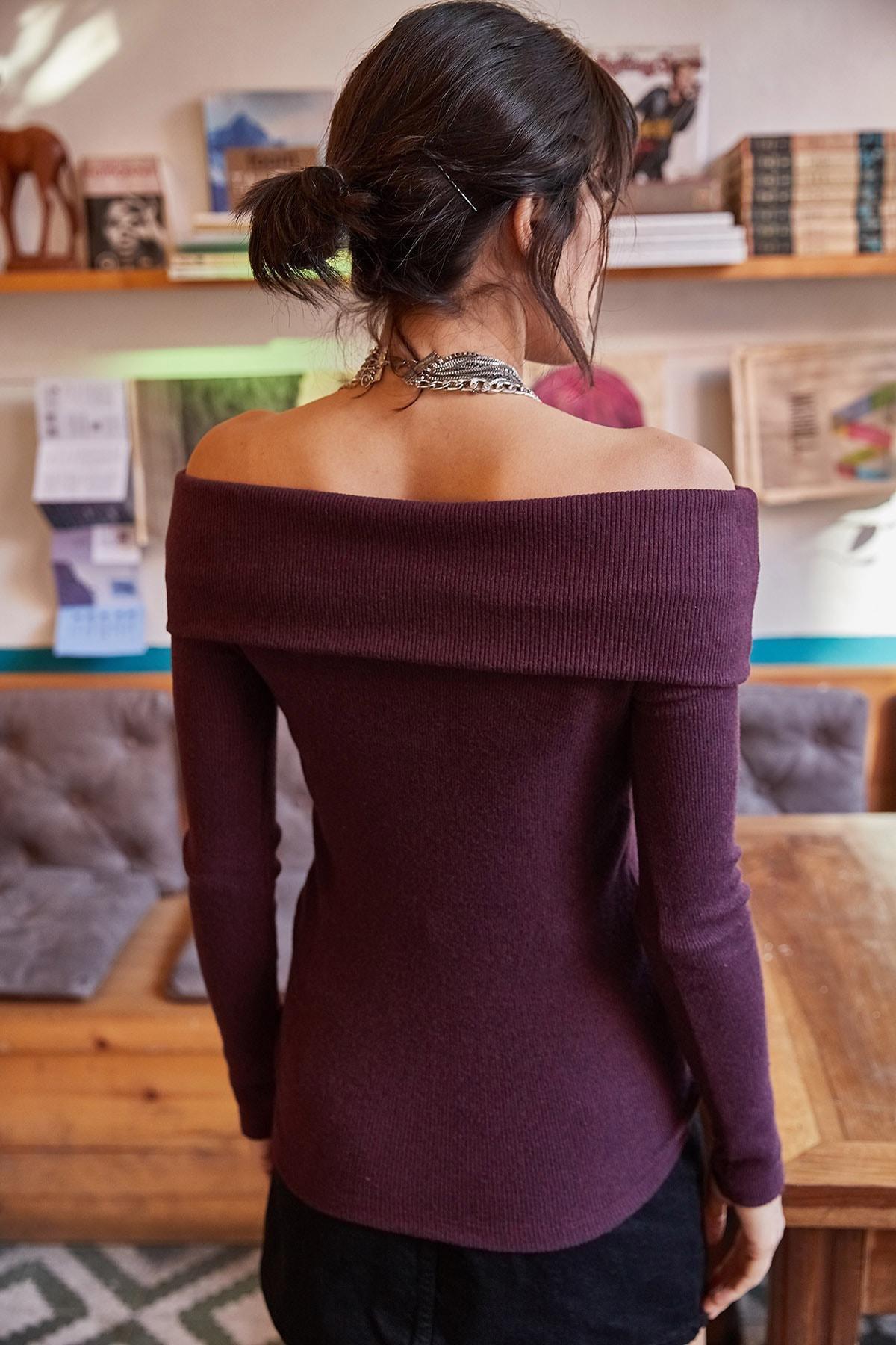 Purple Fitted Sweater, DAMSON, large image number 5