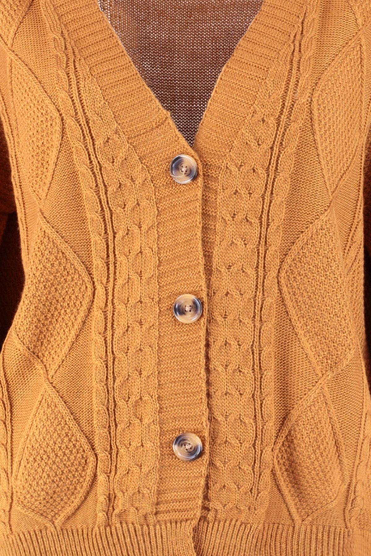 Trendyol - Brown Relaxed Knitted Plus Size Cardigan