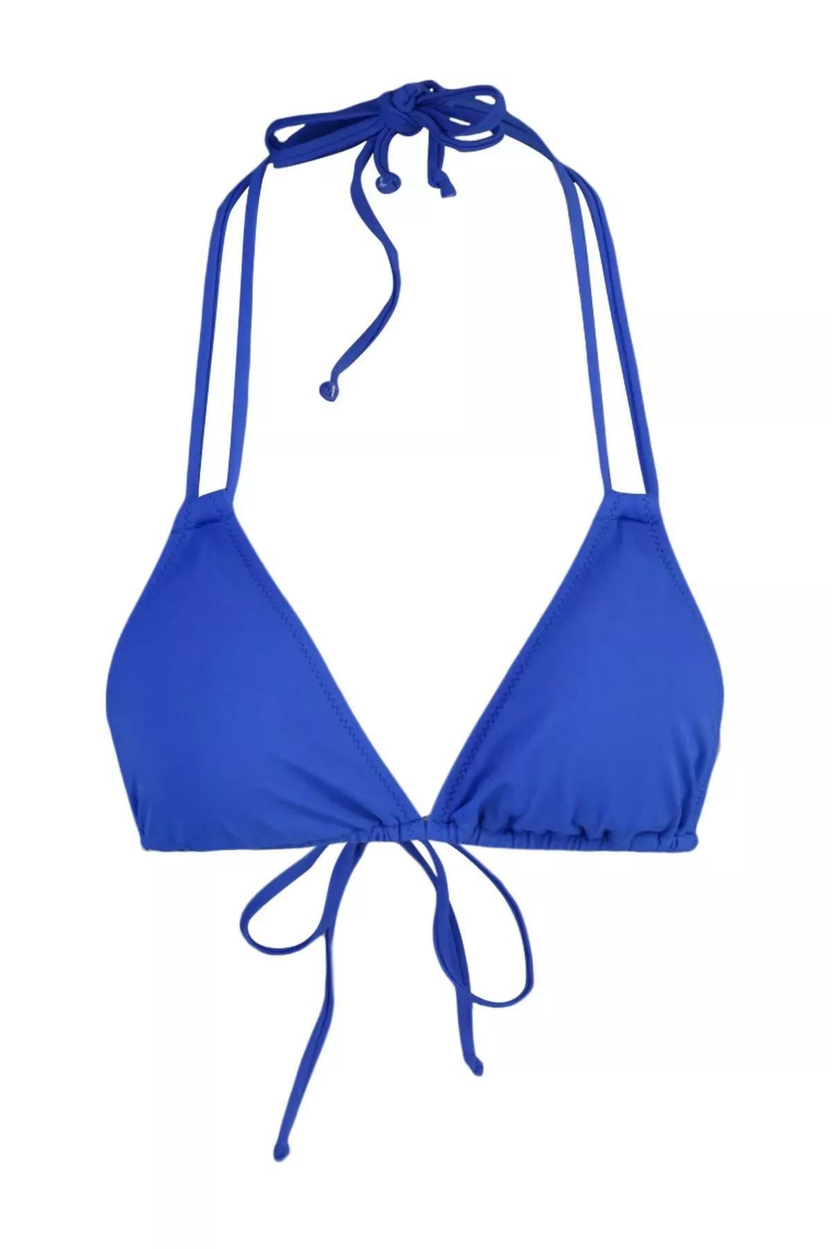 Blue Saks Triangle Bikini Top, Blue, large image number 10