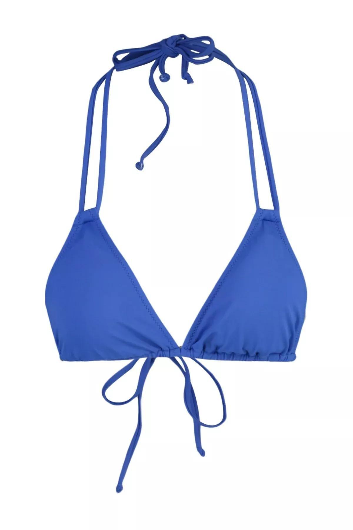 Blue Saks Triangle Bikini Top, Blue, large image number 11