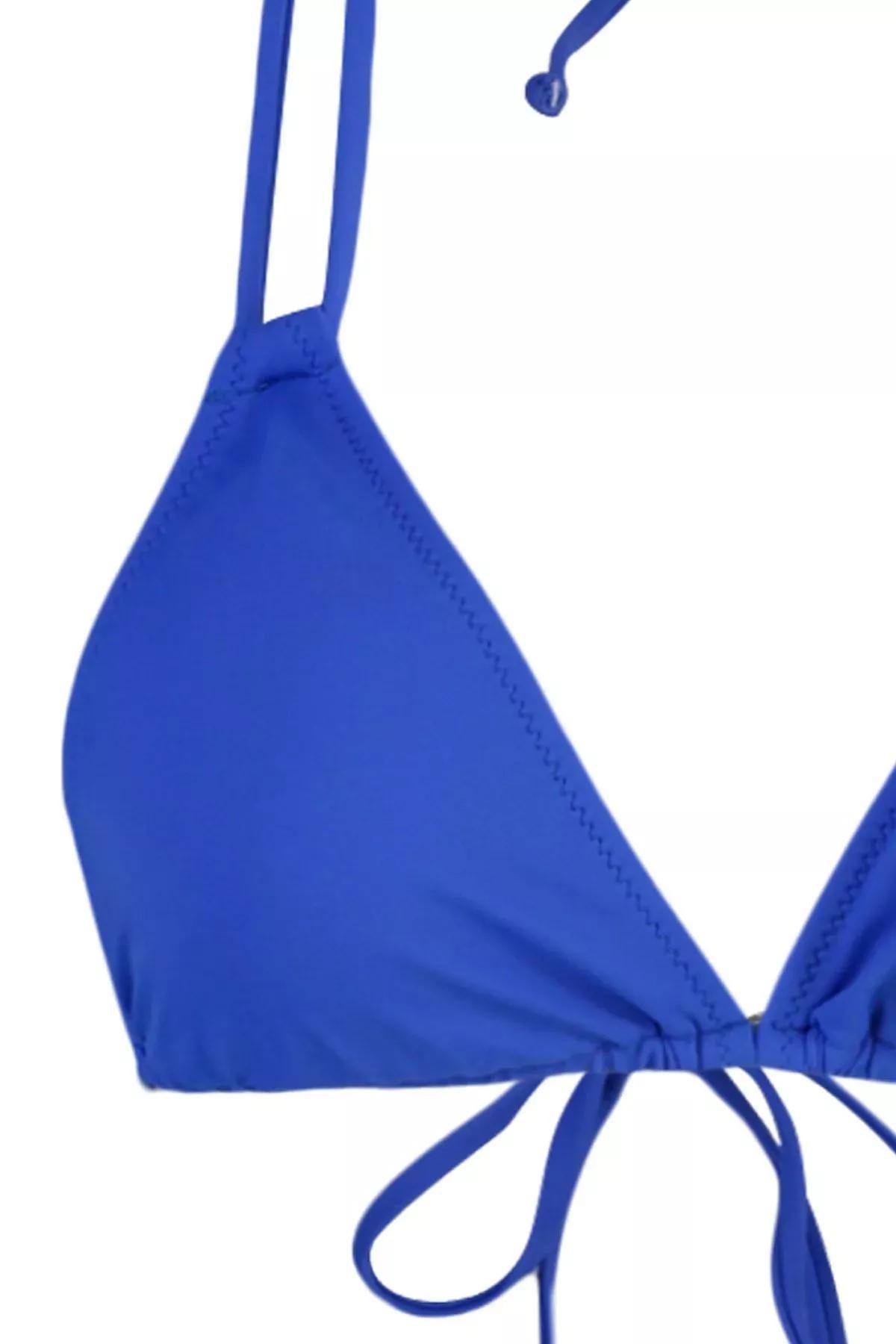 Blue Saks Triangle Bikini Top, Blue, large image number 12