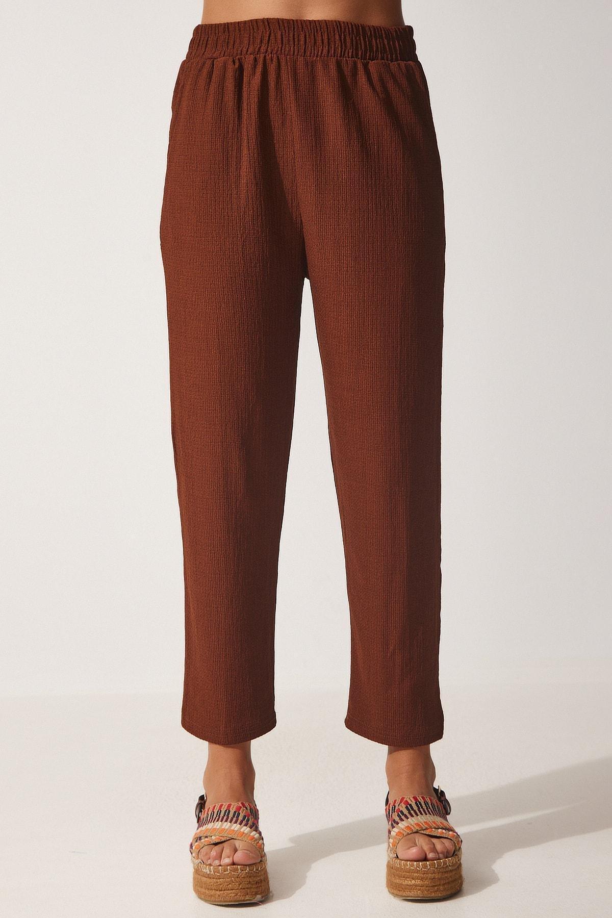 Brown V Neck Relaxed Co-Ord Set, , large image number 4