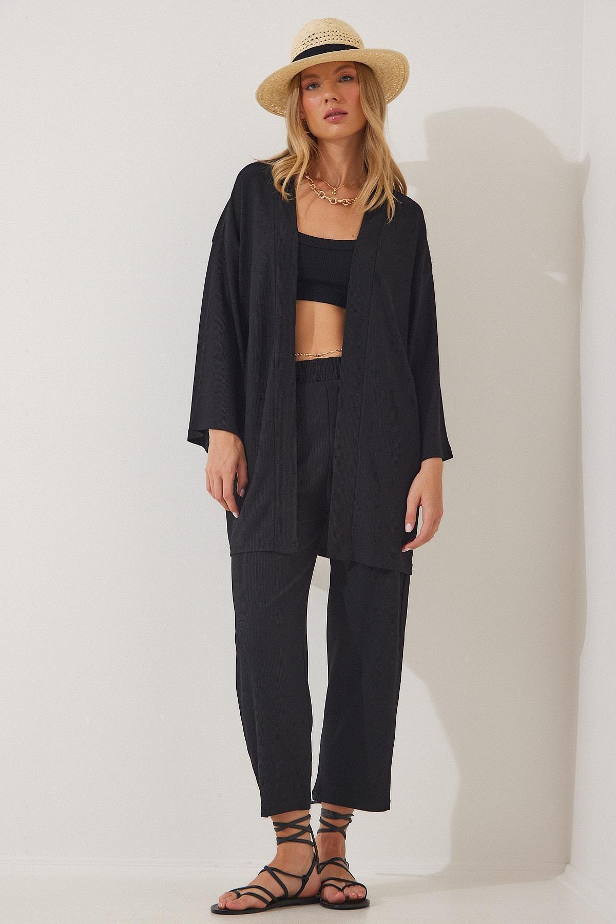 Black V-Neck Co-Ord Set, , large image number 2