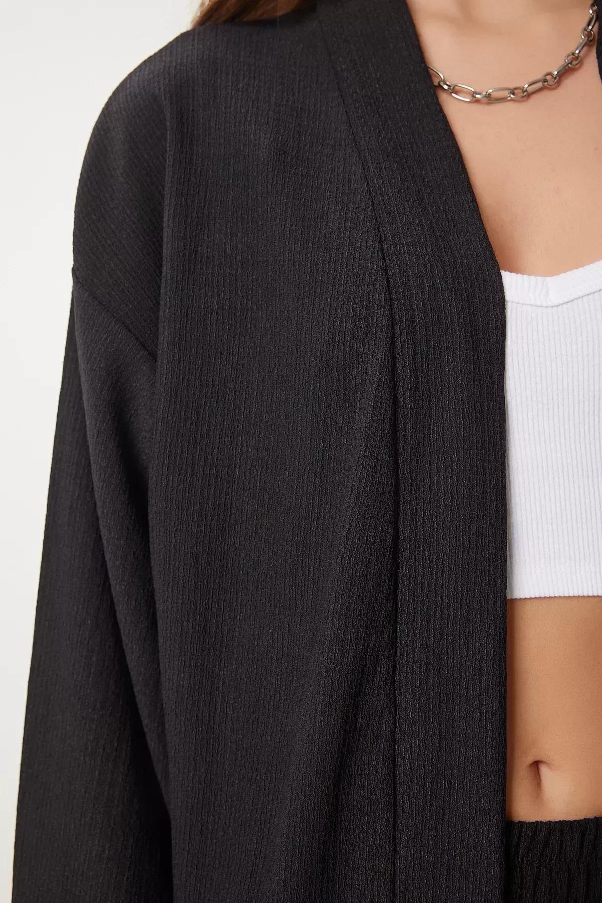 Black V-Neck Co-Ord Set, BLACK, large image number 3