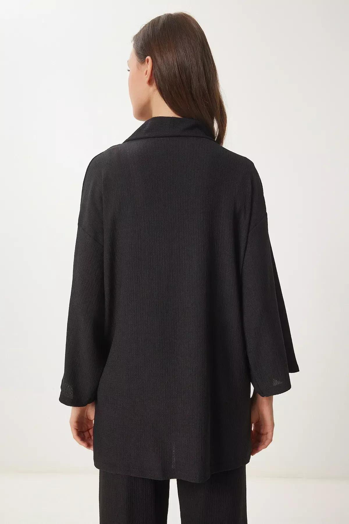 Black V-Neck Co-Ord Set, BLACK, large image number 6