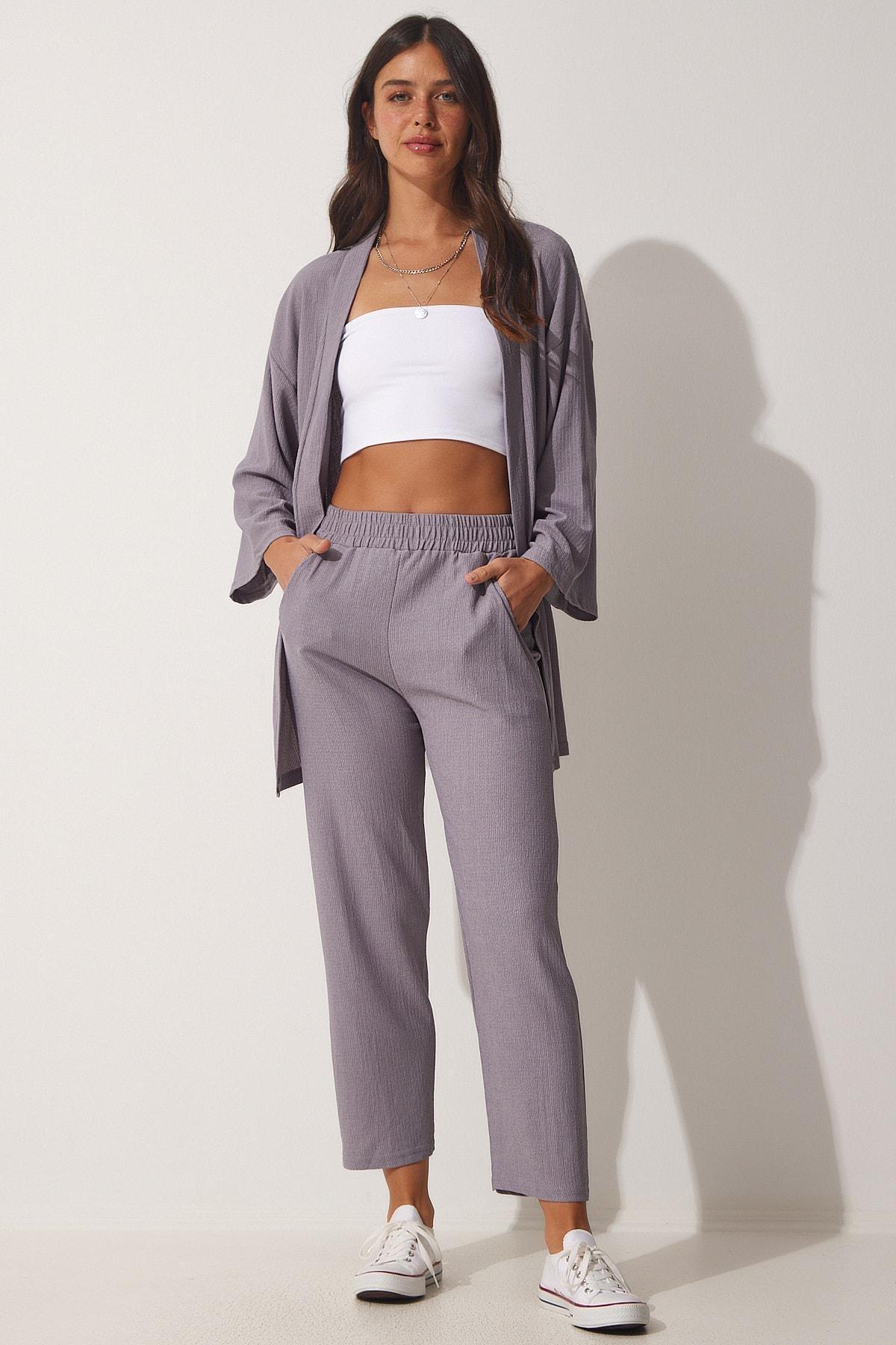 Grey Kimono Co-Ord Set, , large image number 1