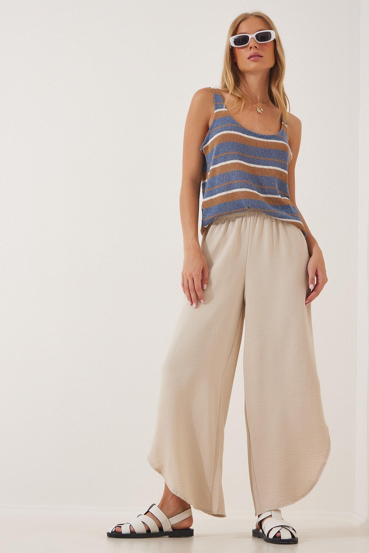 Cream Beige Carrot Pants, , large image number 0