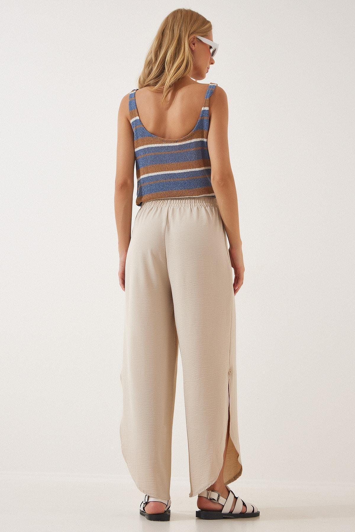 Cream Beige Carrot Pants, , large image number 2