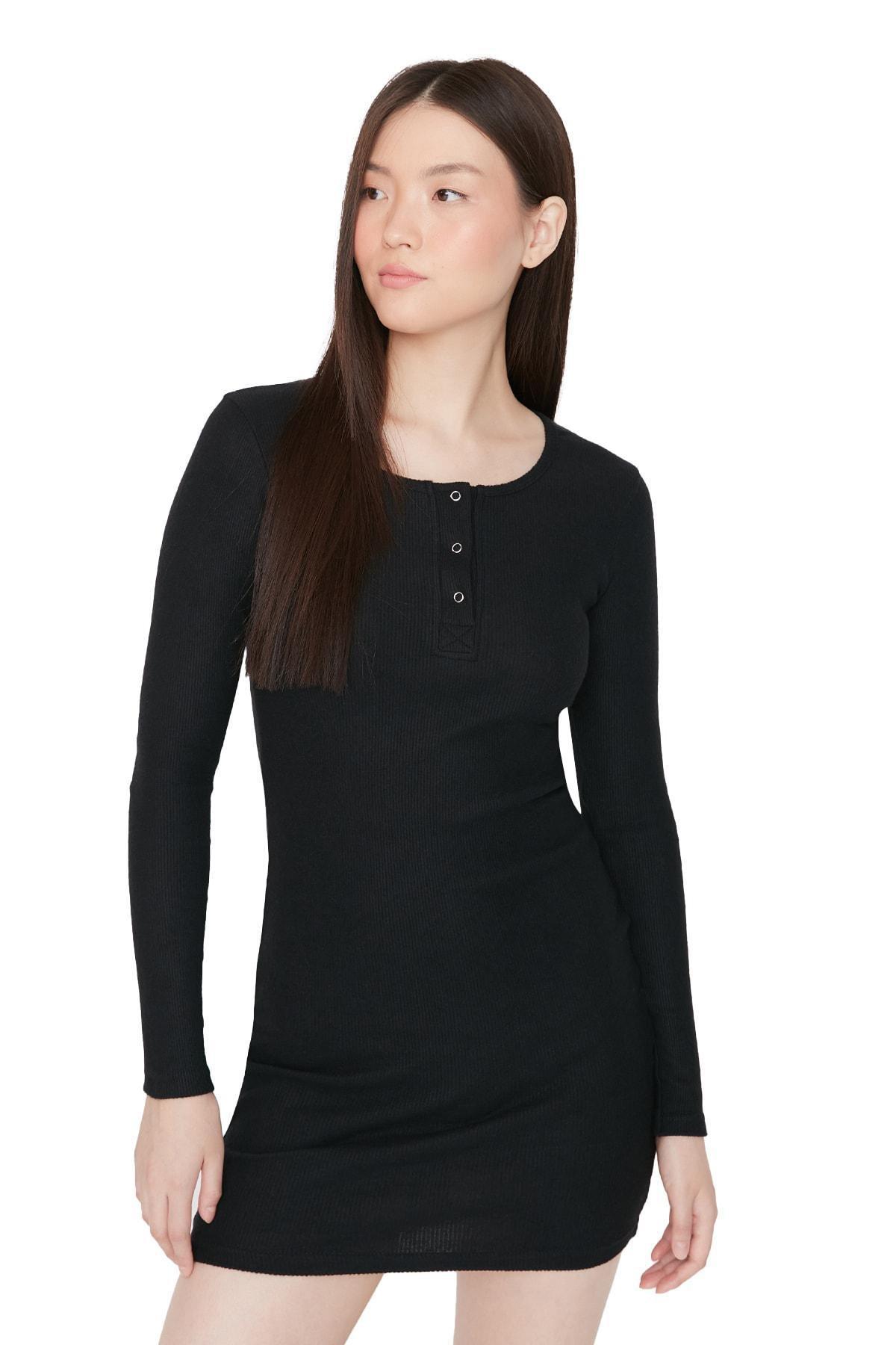 Black Bodycon Square Collar Dress, , large image number 0