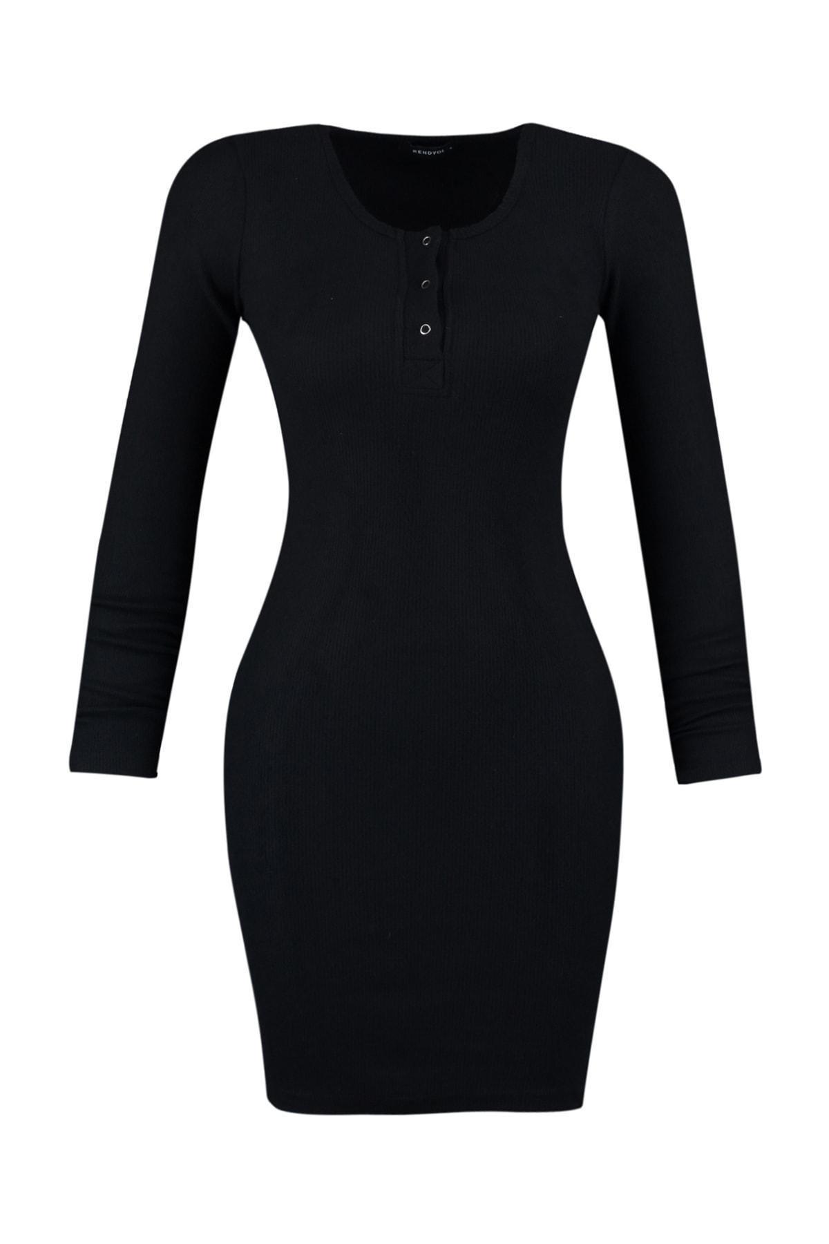 Black Bodycon Square Collar Dress, , large image number 5