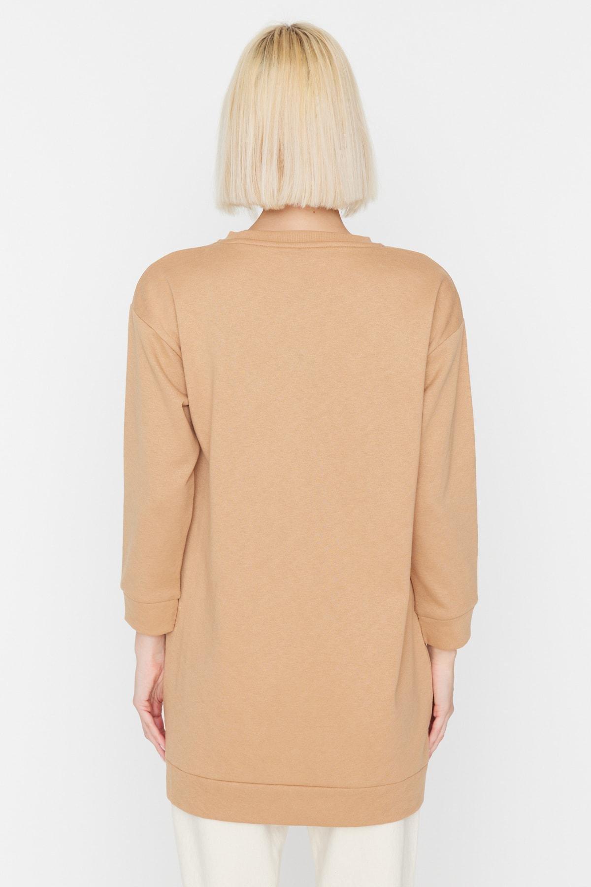 Brown Knitted Mink Sweatshirt, , large image number 4