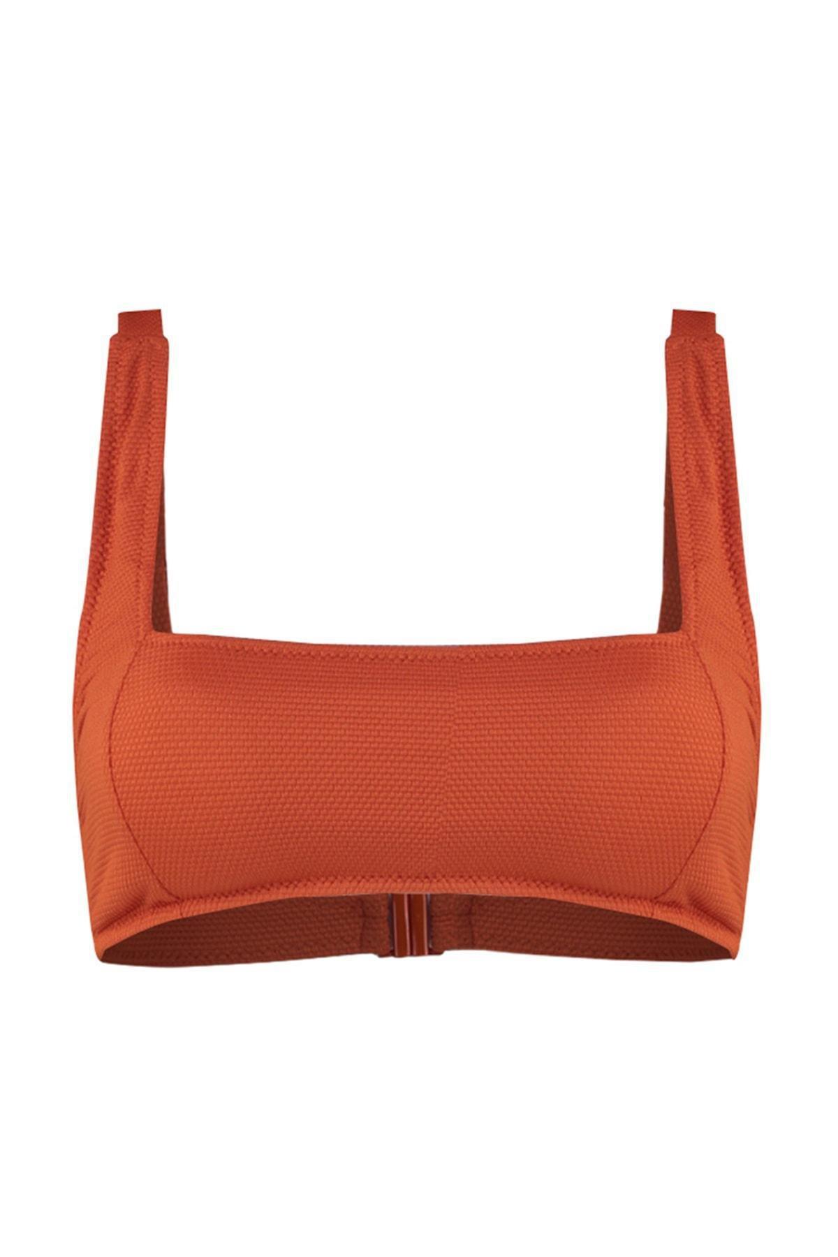 Brown Plain Bikini Top, , large image number 0