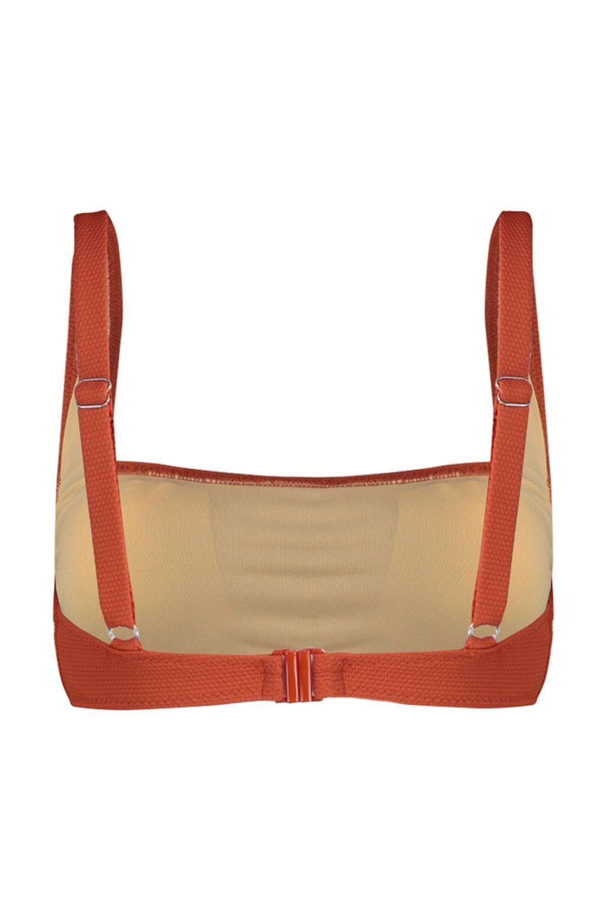 Brown Plain Bikini Top, , large image number 4