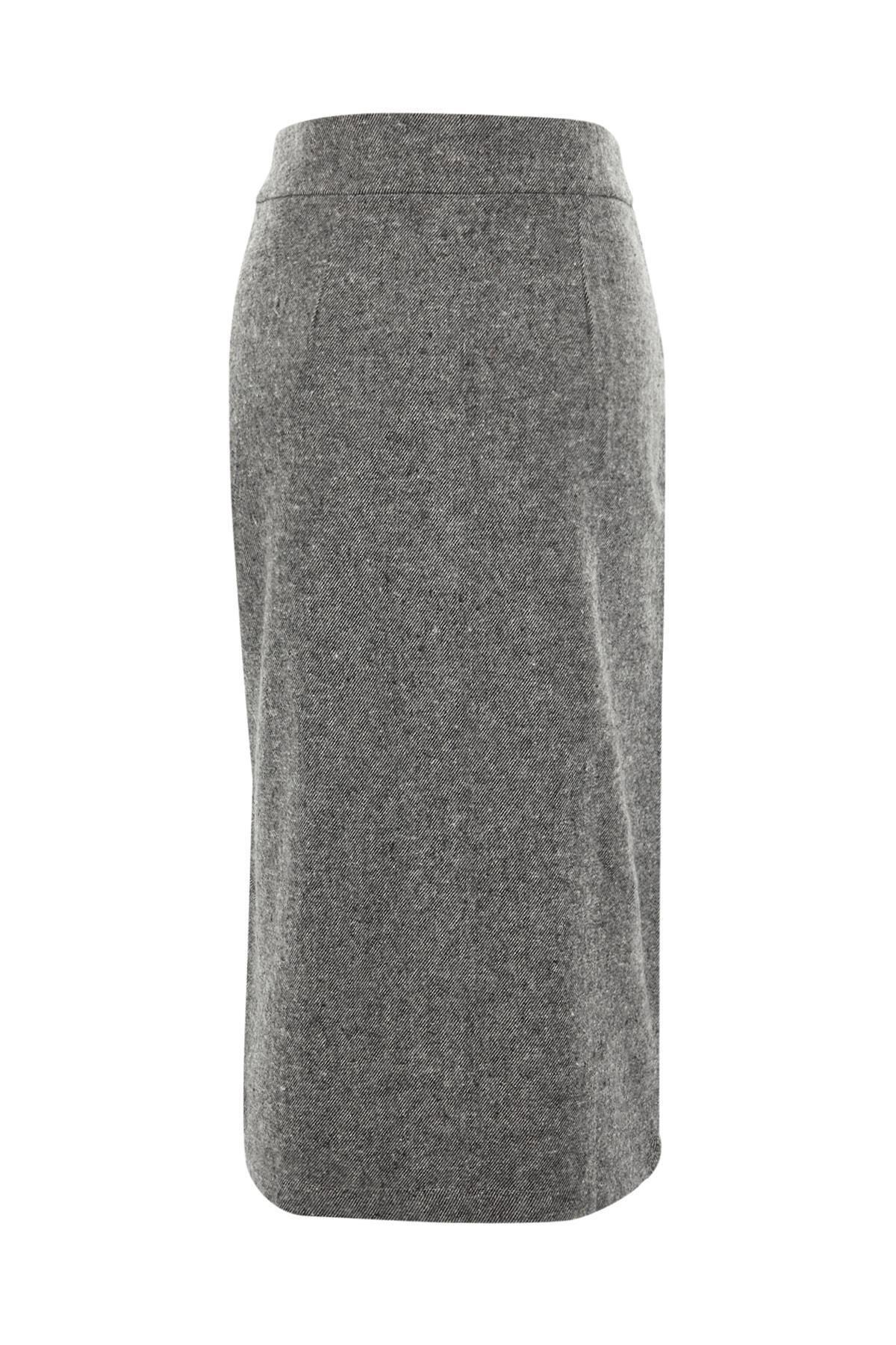 Grey Midi Skirt, , large image number 7
