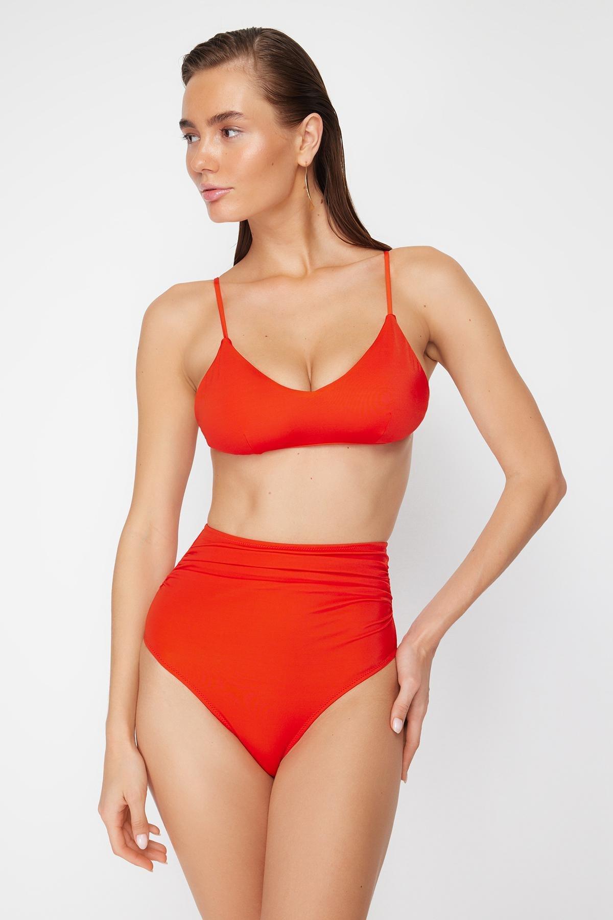Orange High Waist Bikini Bottom, , large image number 1