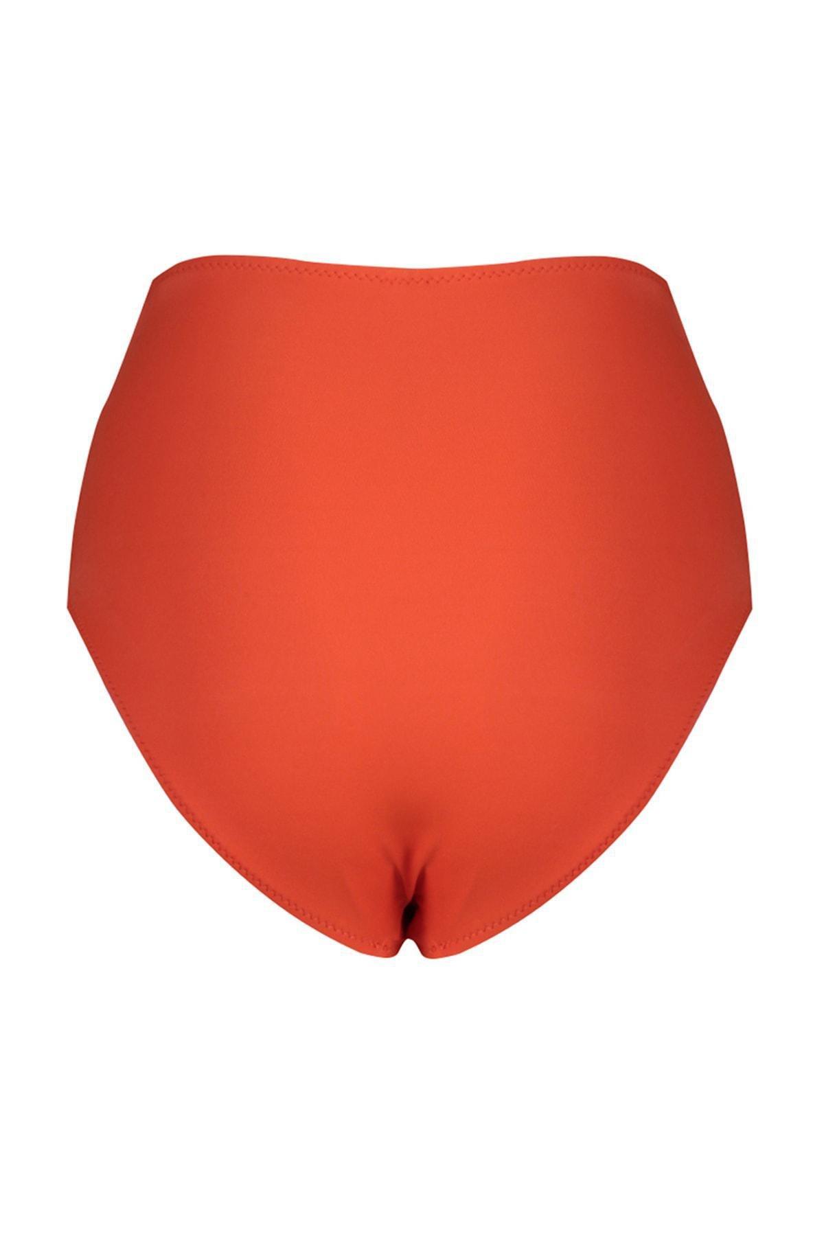 Orange Plain Bikini Bottom, Orange, medium