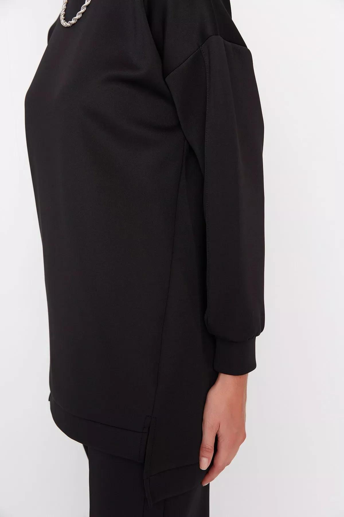 Black Standing Collar Co-Ord Set, , large image number 3