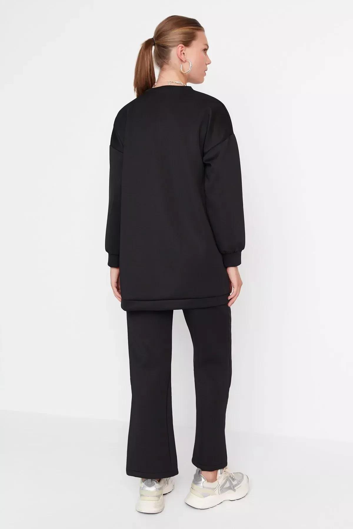 Black Standing Collar Co-Ord Set, , large image number 4