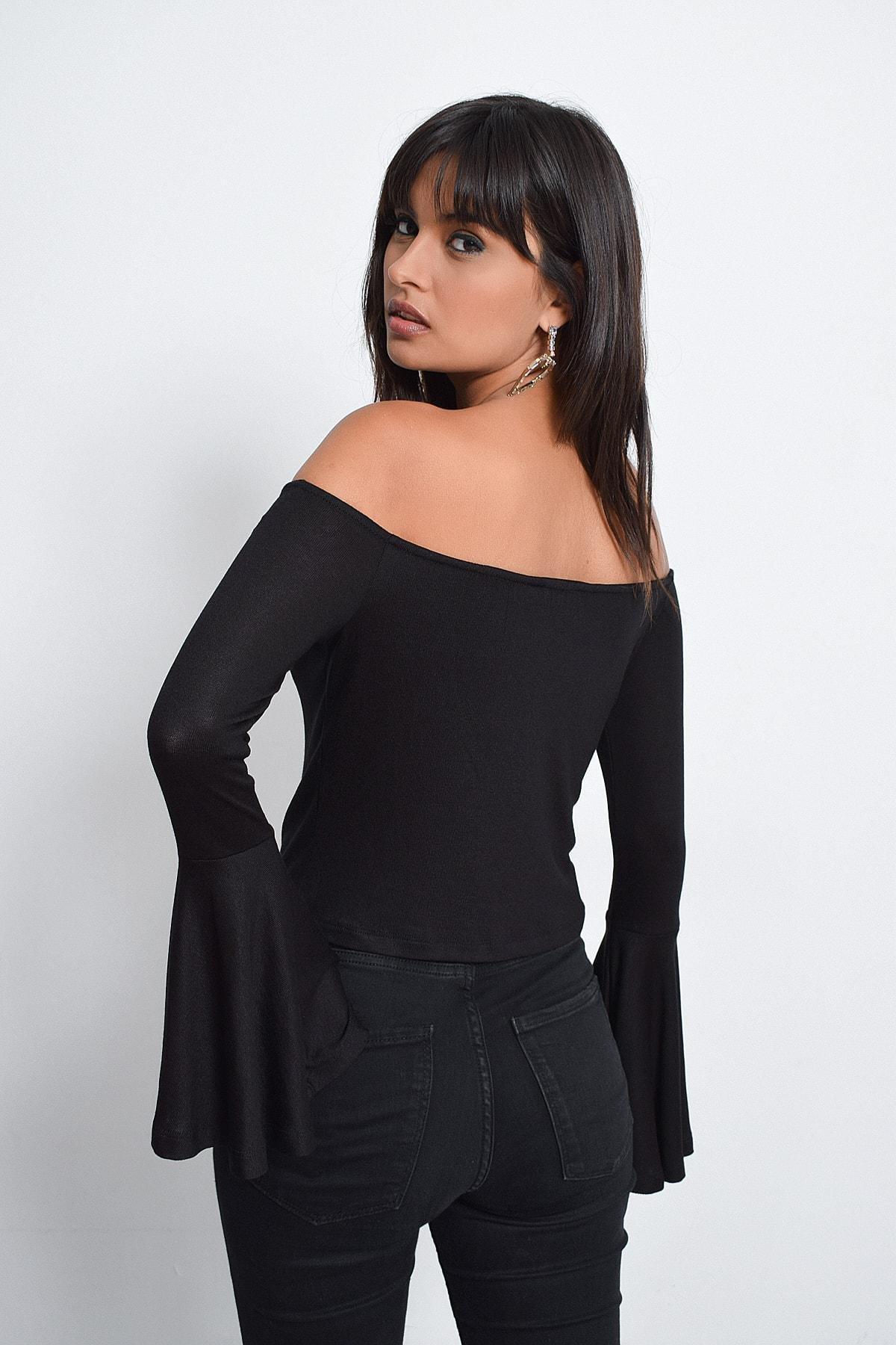 Black Spanish Sleeve Blouse, , large image number 2
