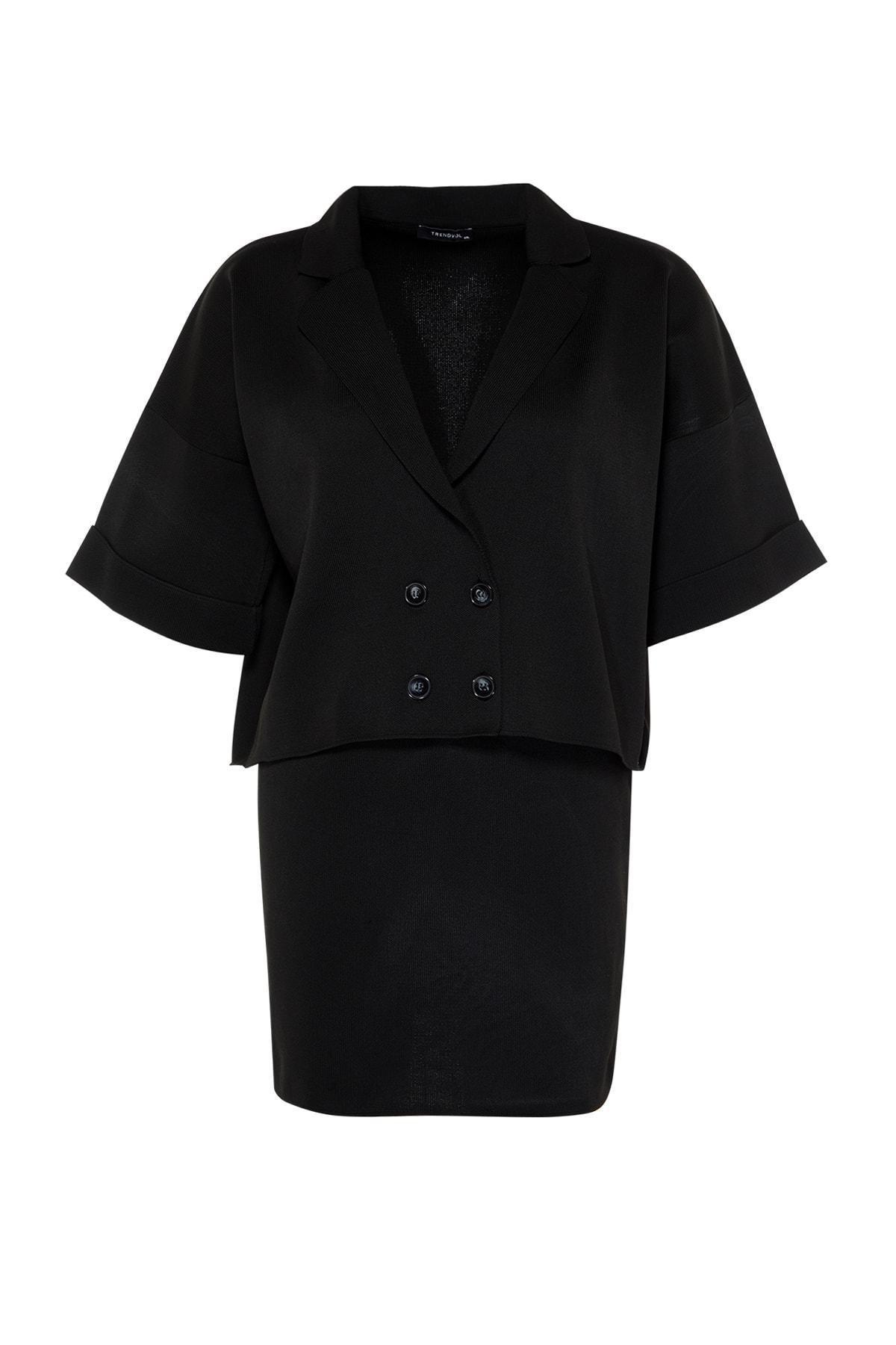 Black Regular Fit Plus Size Cardigan, Black, large image number 5