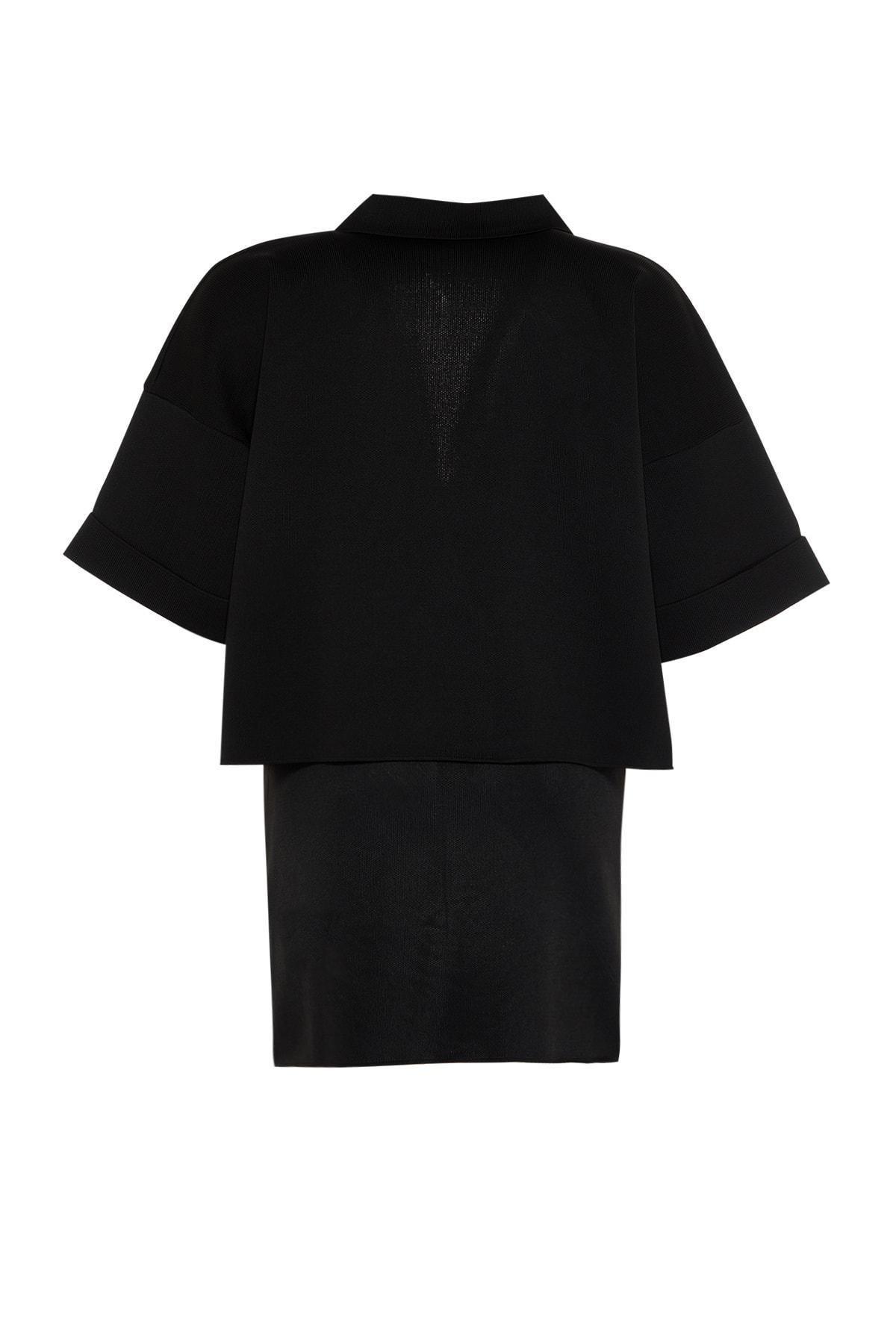 Black Regular Fit Plus Size Cardigan, Black, large image number 6