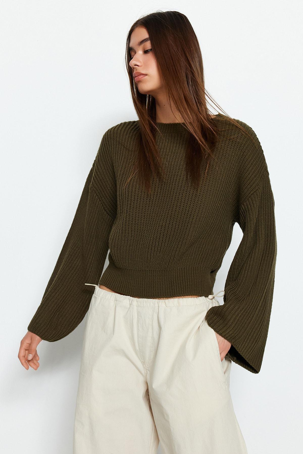 Khaki Oversize Sweater, Khaki, medium