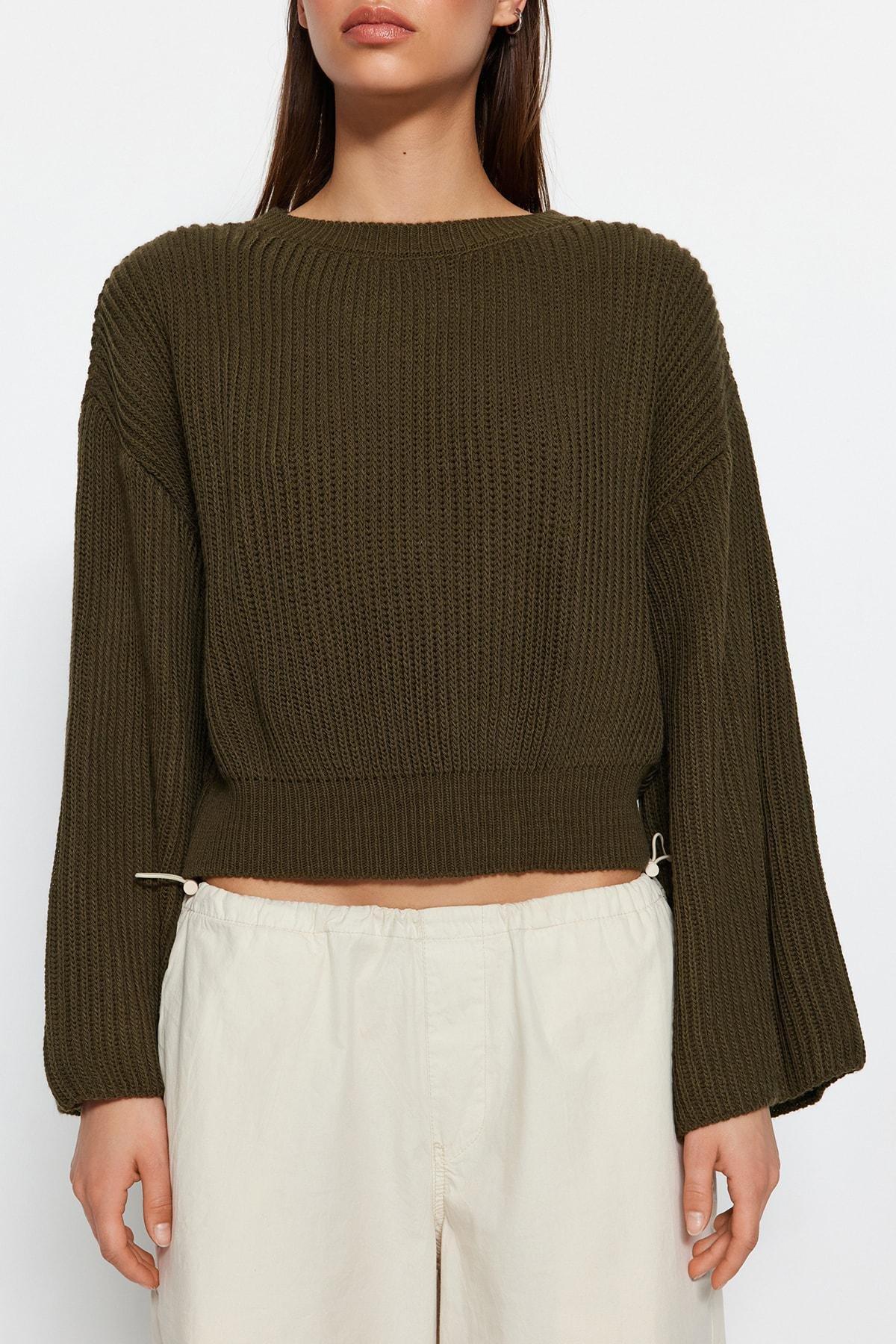 Khaki Oversize Sweater, Khaki, large image number 3