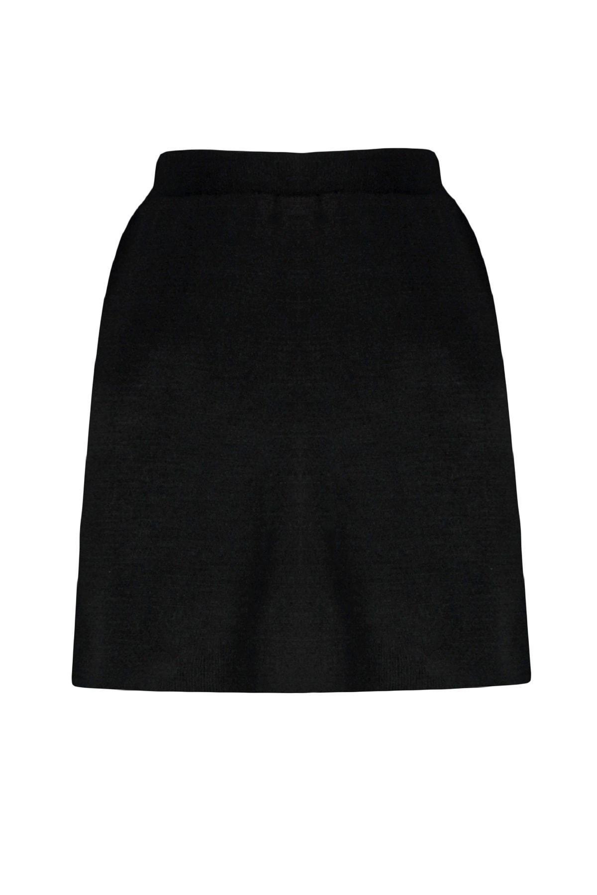 Black Mini Plus Size Skirt, , large image number 5