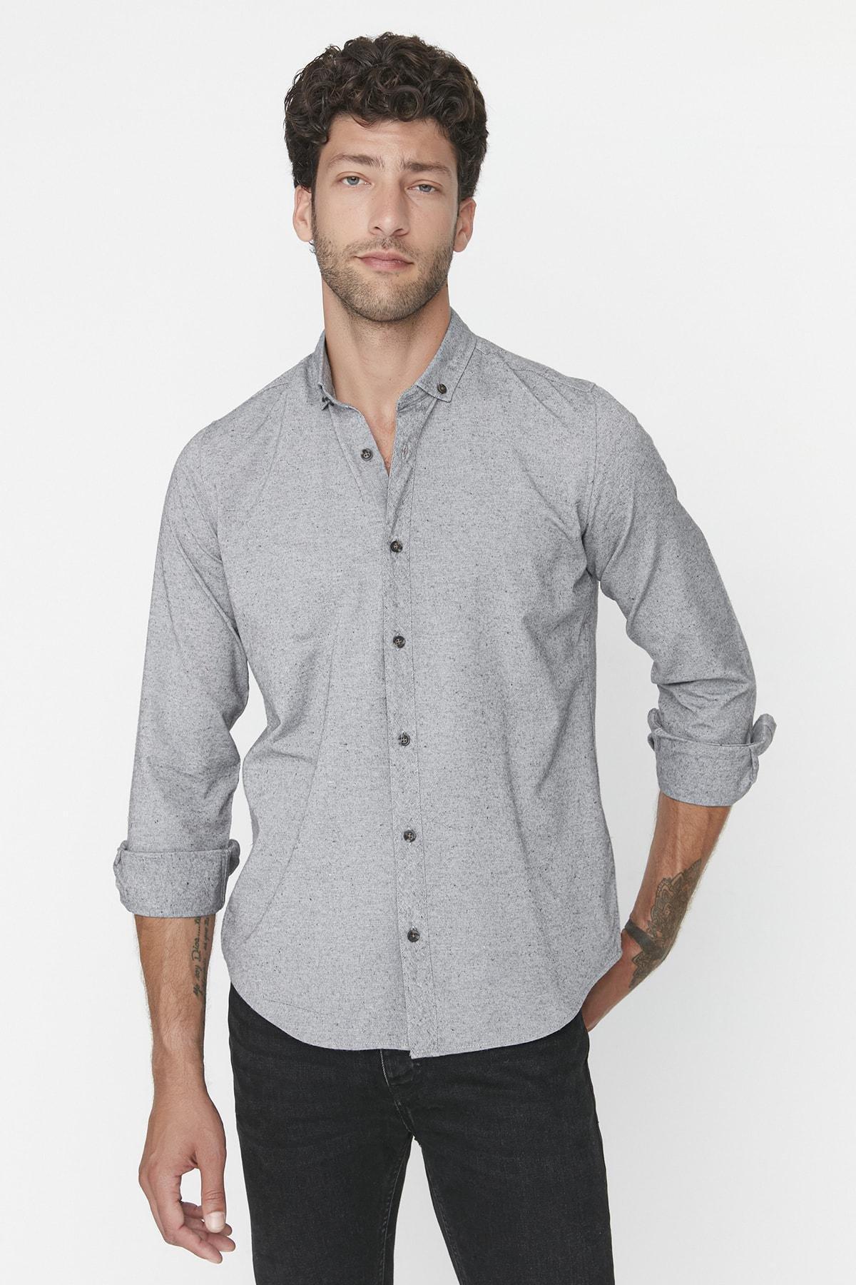 Gray Slim Shirt, , medium
