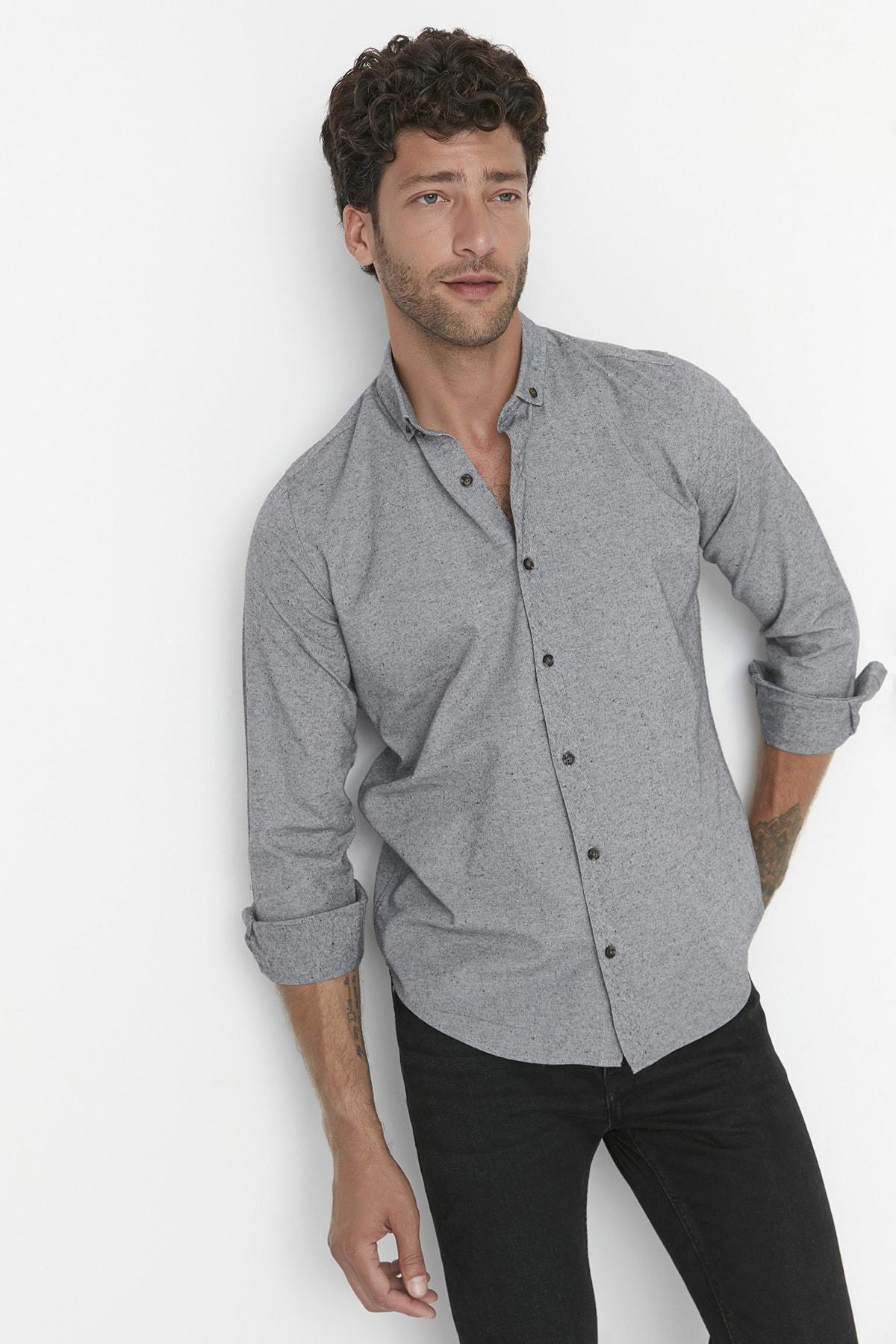Gray Slim Shirt, , large image number 1
