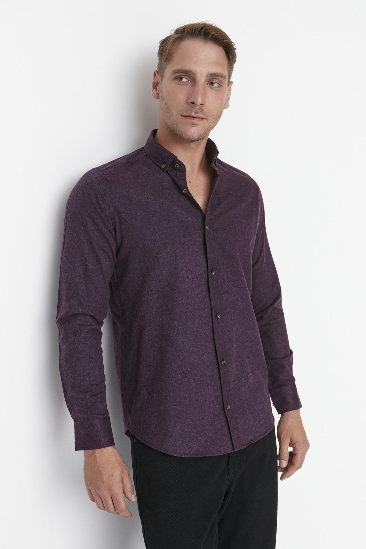 Purple Slim Shirt, Purple, large image number 0