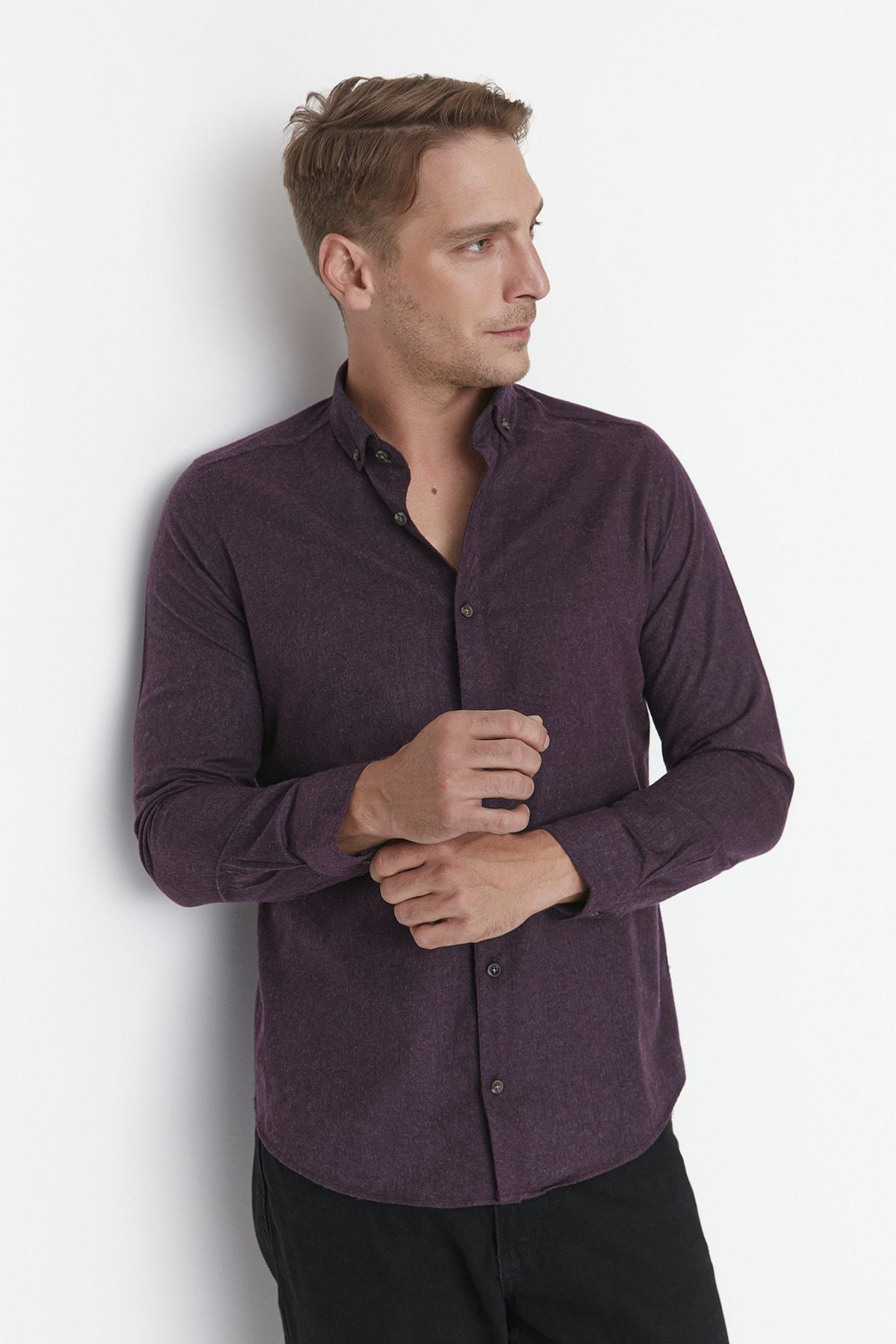Purple Slim Shirt, Purple, large image number 1