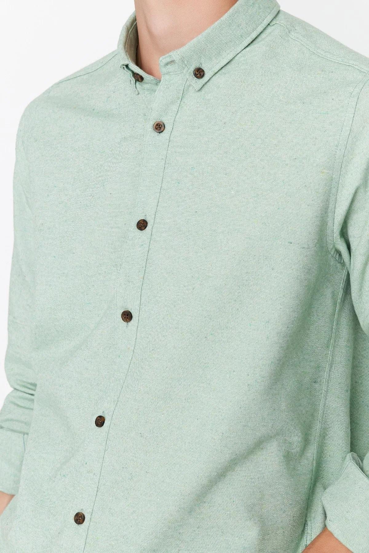 Green Flannel Slim Shirt, , large image number 7