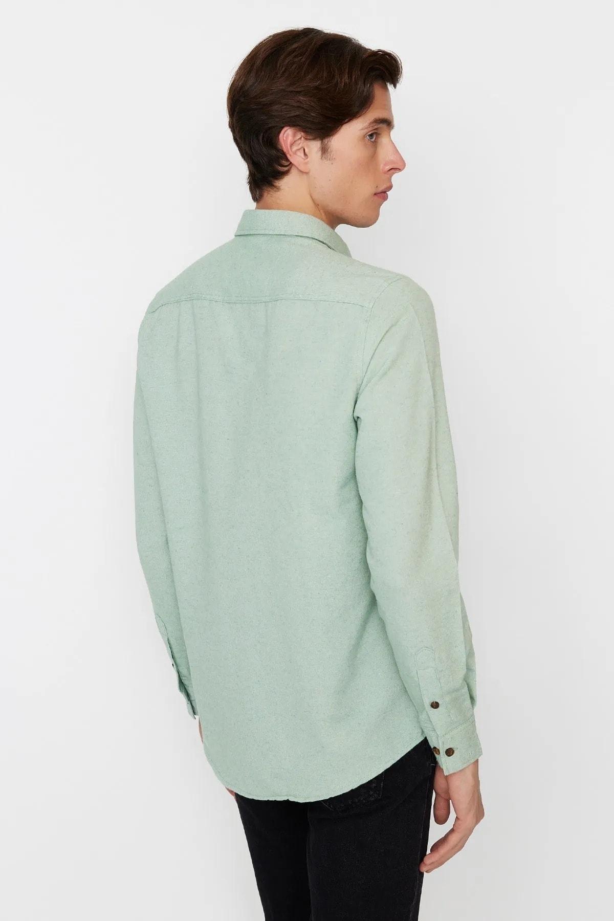 Green Flannel Slim Shirt, , large image number 9