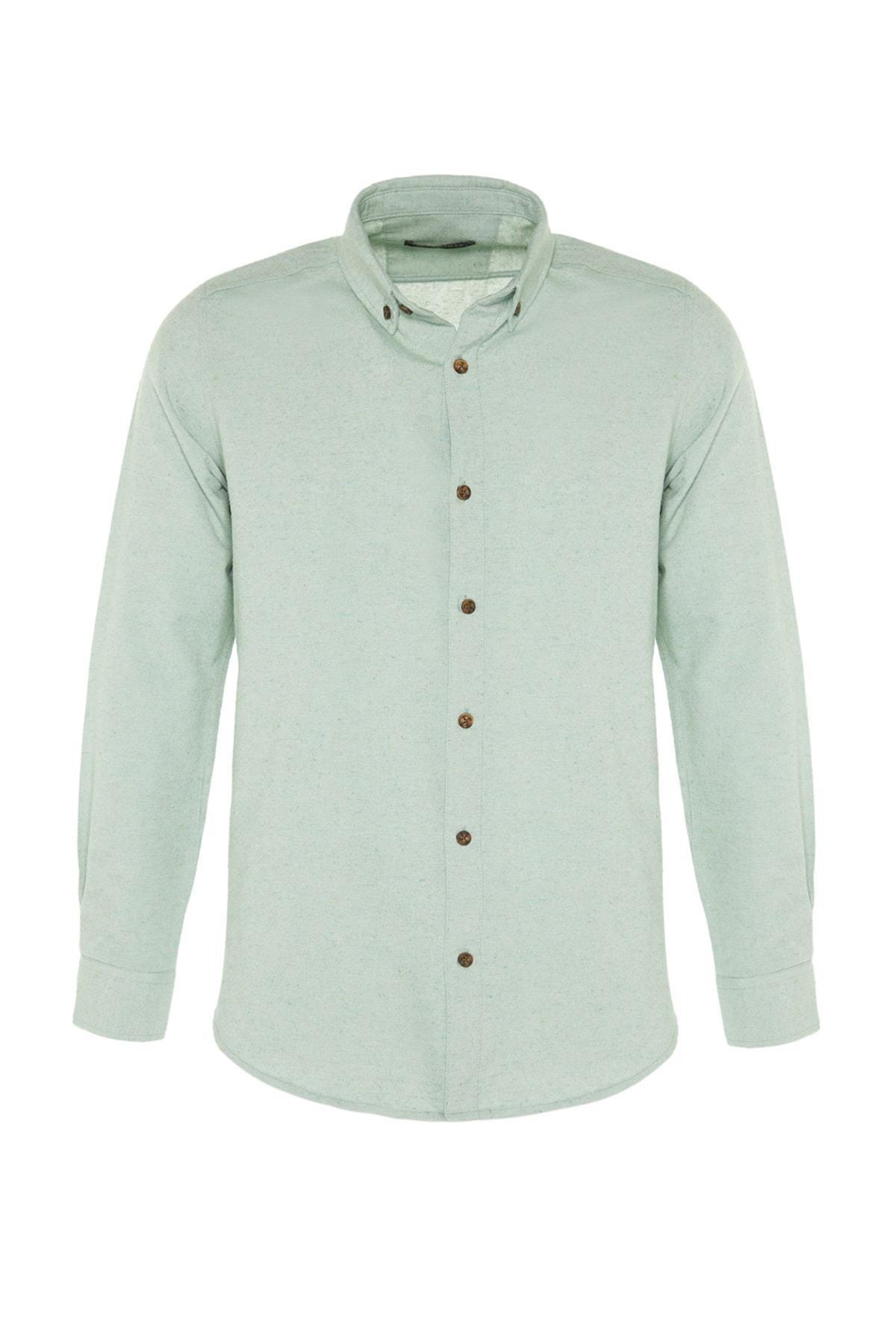 Green Flannel Slim Shirt, , large image number 11