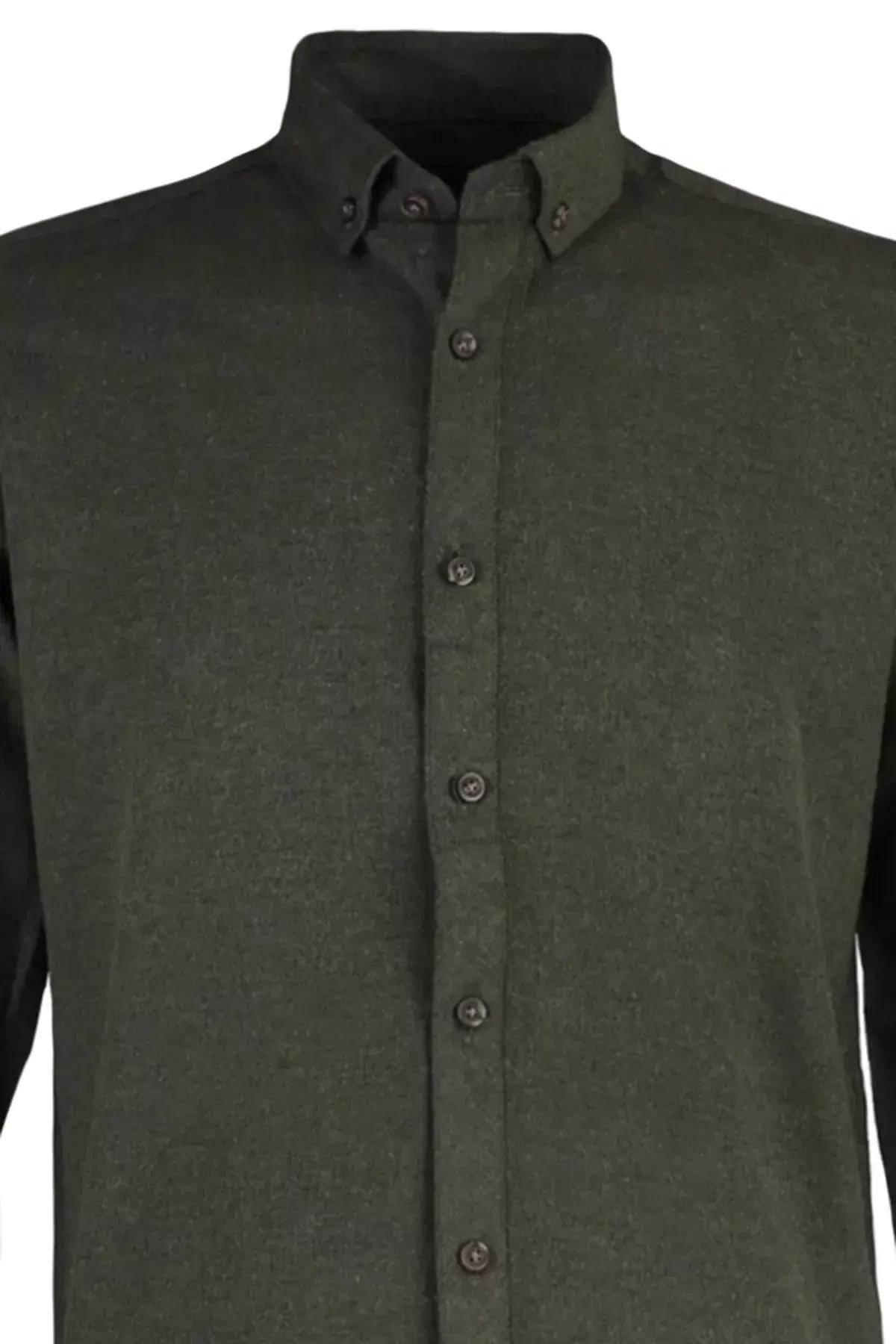 Green Flannel Slim Shirt, Green, large image number 12