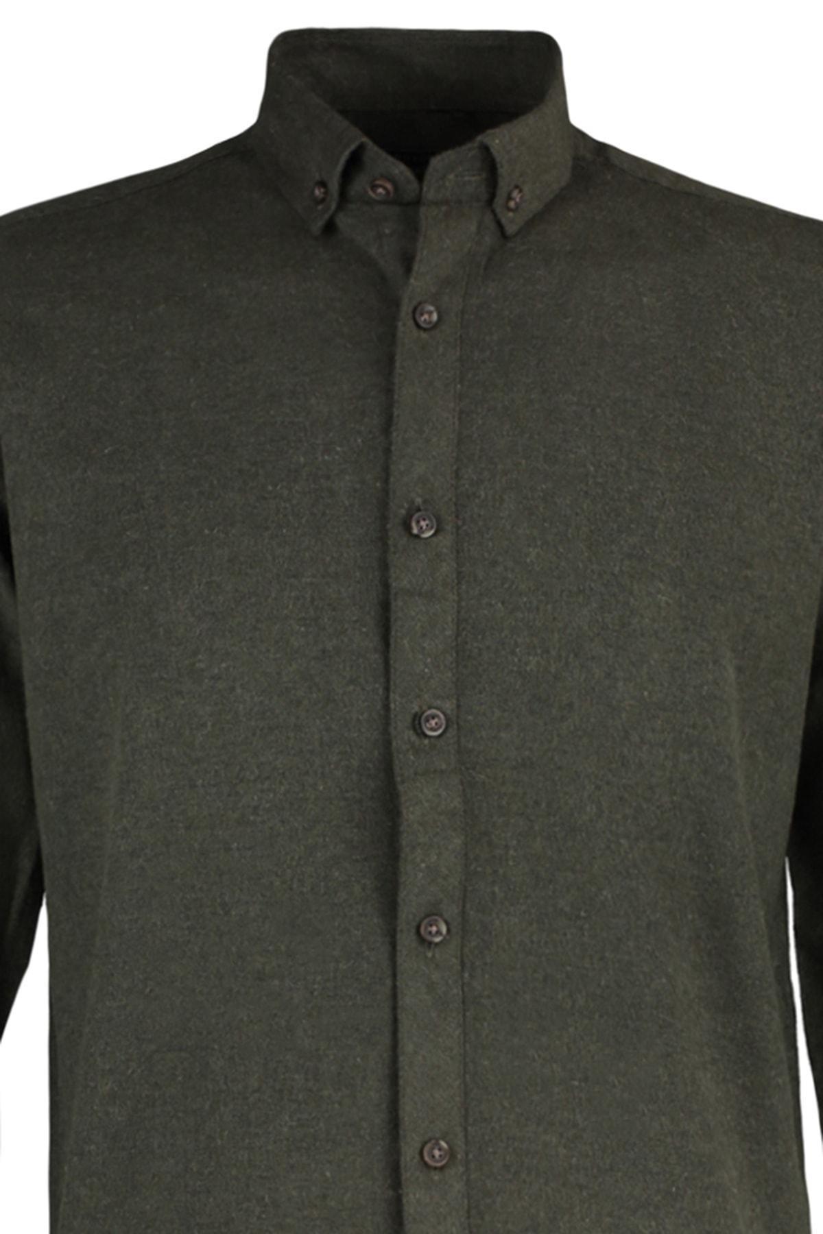 Green Flannel Slim Shirt, , large image number 14