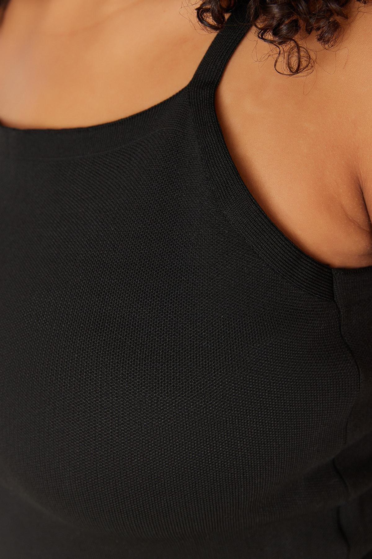 Black Crew Neck Plus Size Cardigan, , large image number 4