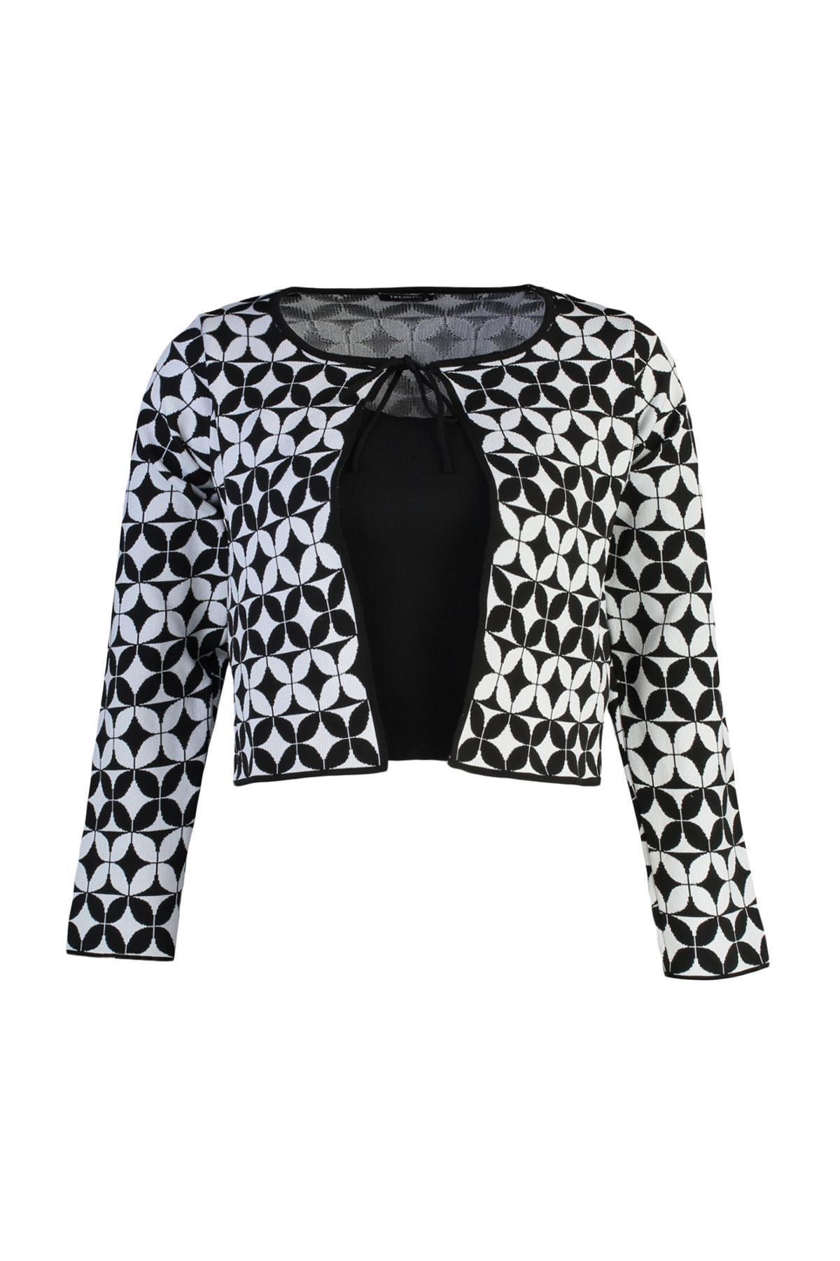 Black Crew Neck Plus Size Cardigan, , large image number 7