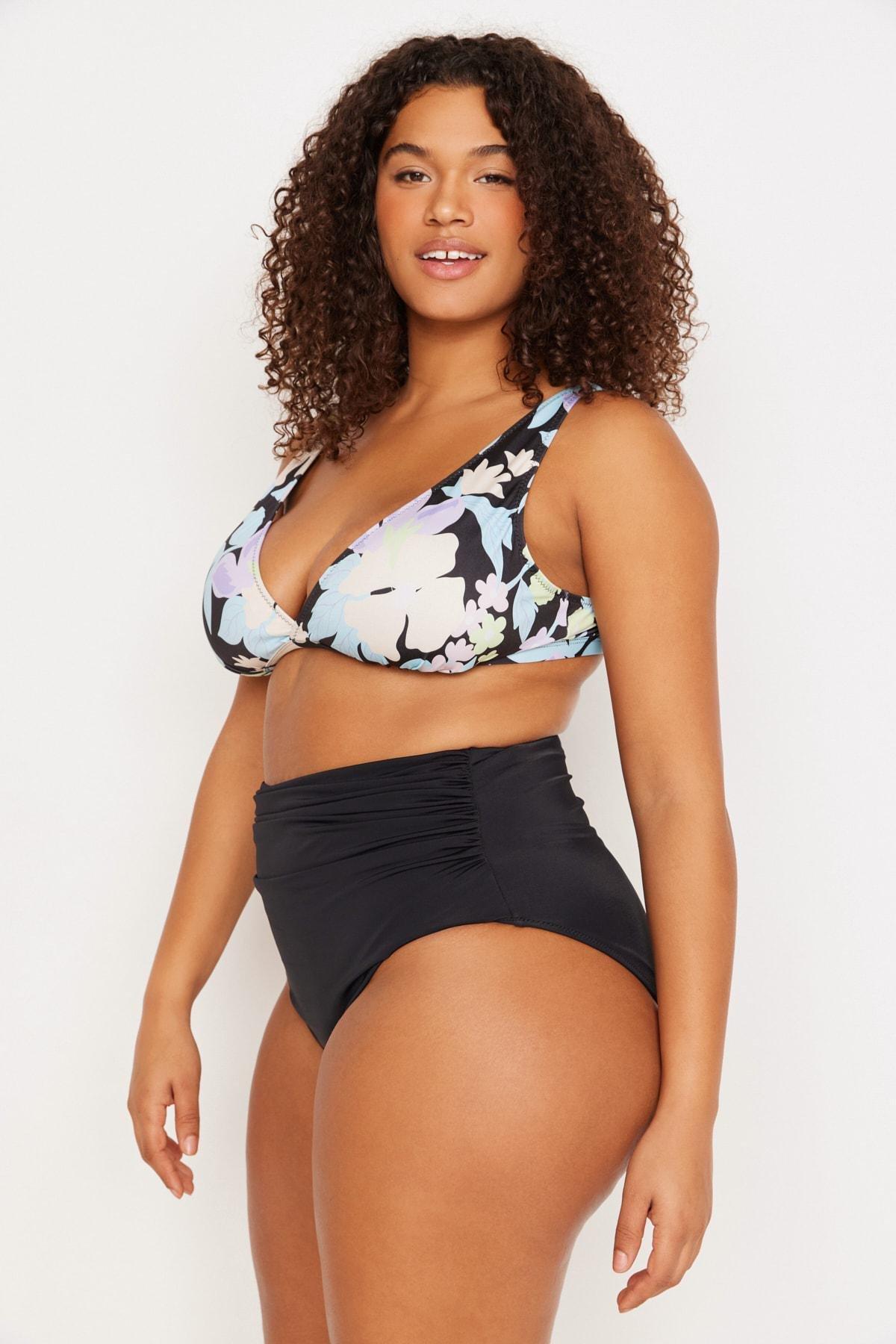 Trendyol - Black Plus Size Bikini Bottom