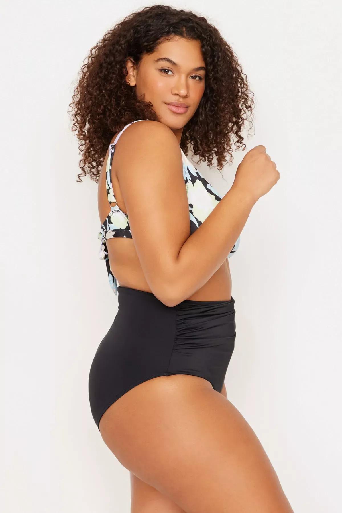 Black Plus Size Bikini Bottom, Black, large image number 2
