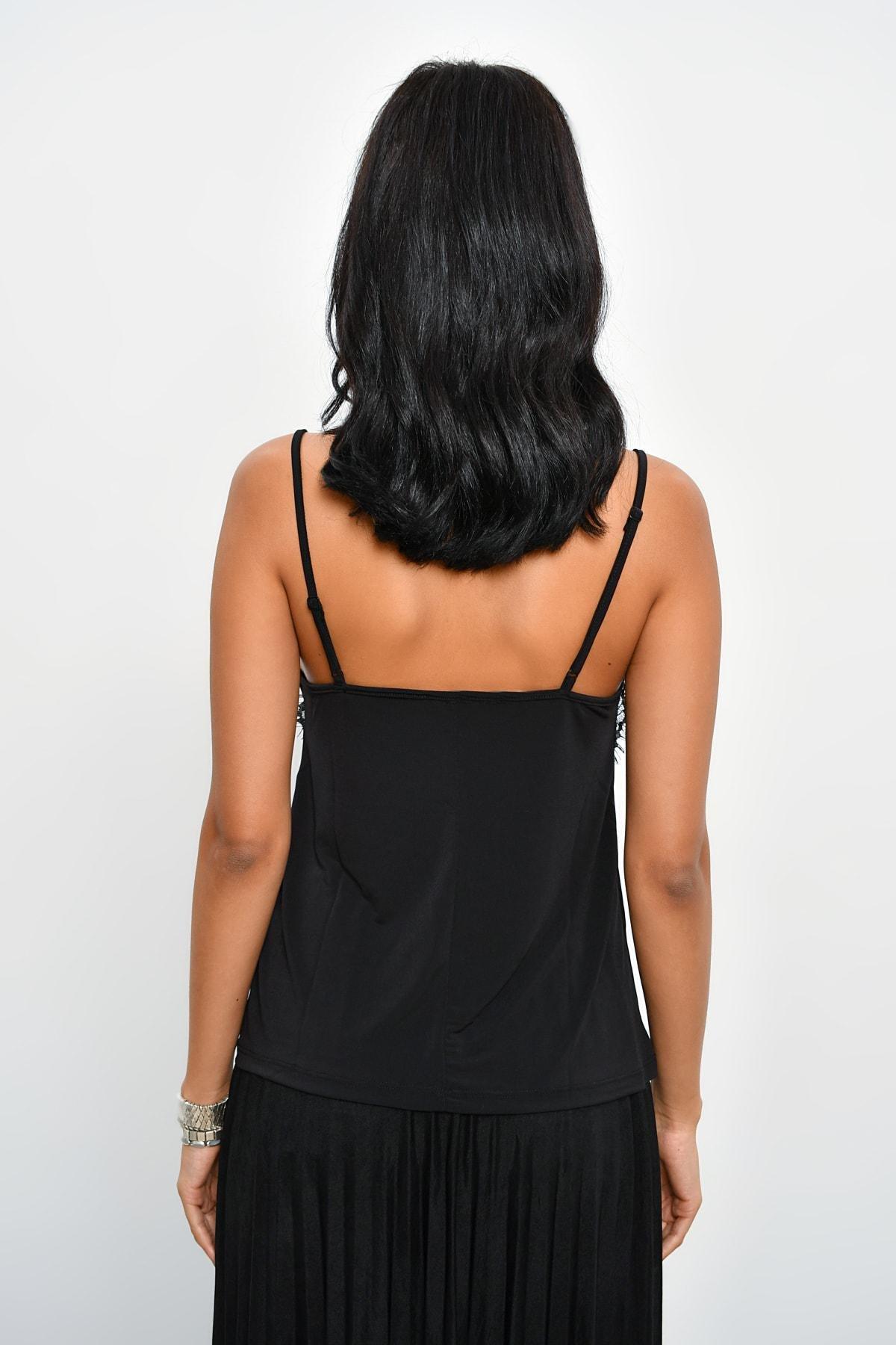 Black Slim Sweetheart Blouse, , large image number 2