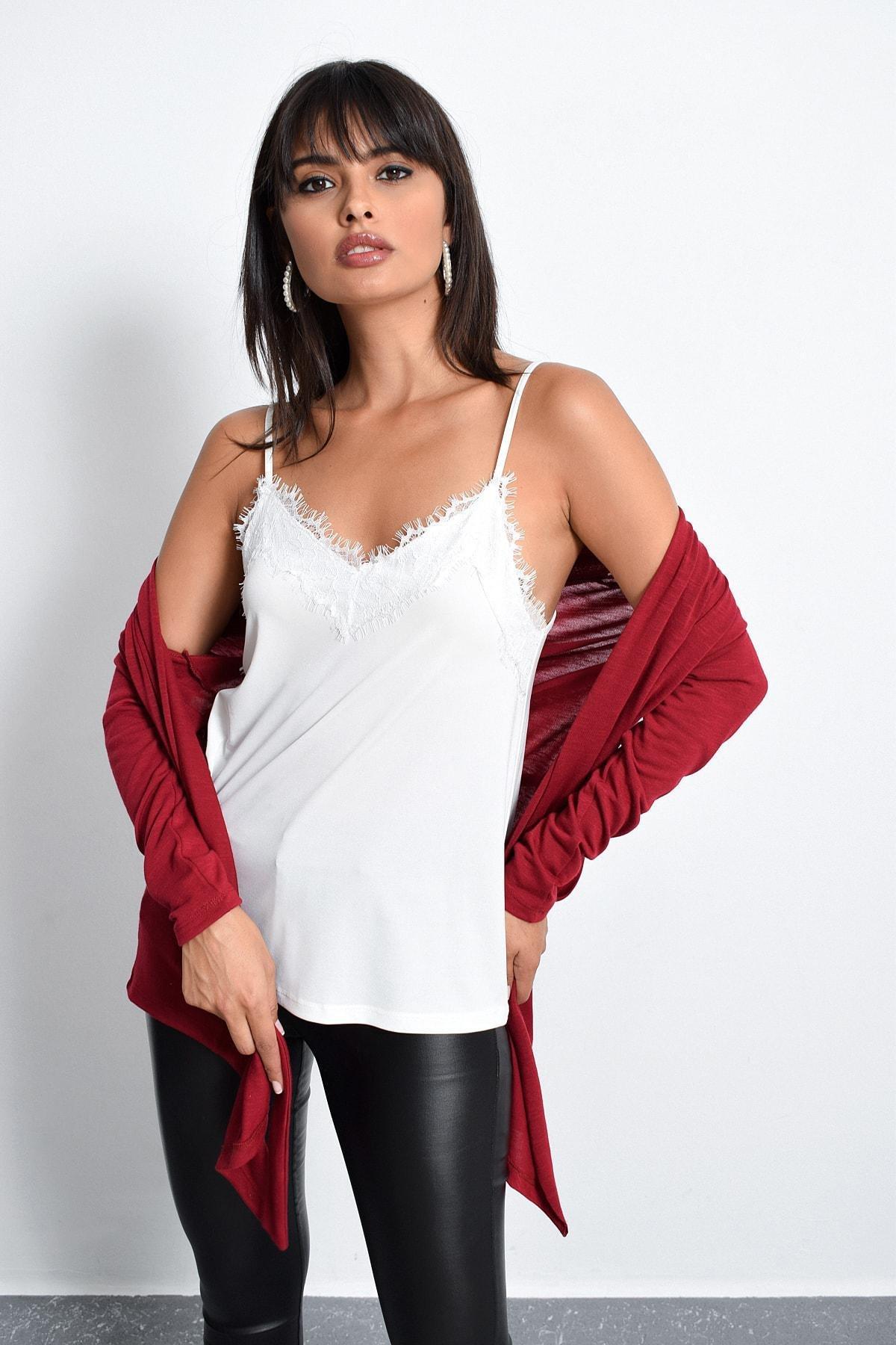 White Slim Sweetheart Blouse, , large image number 2