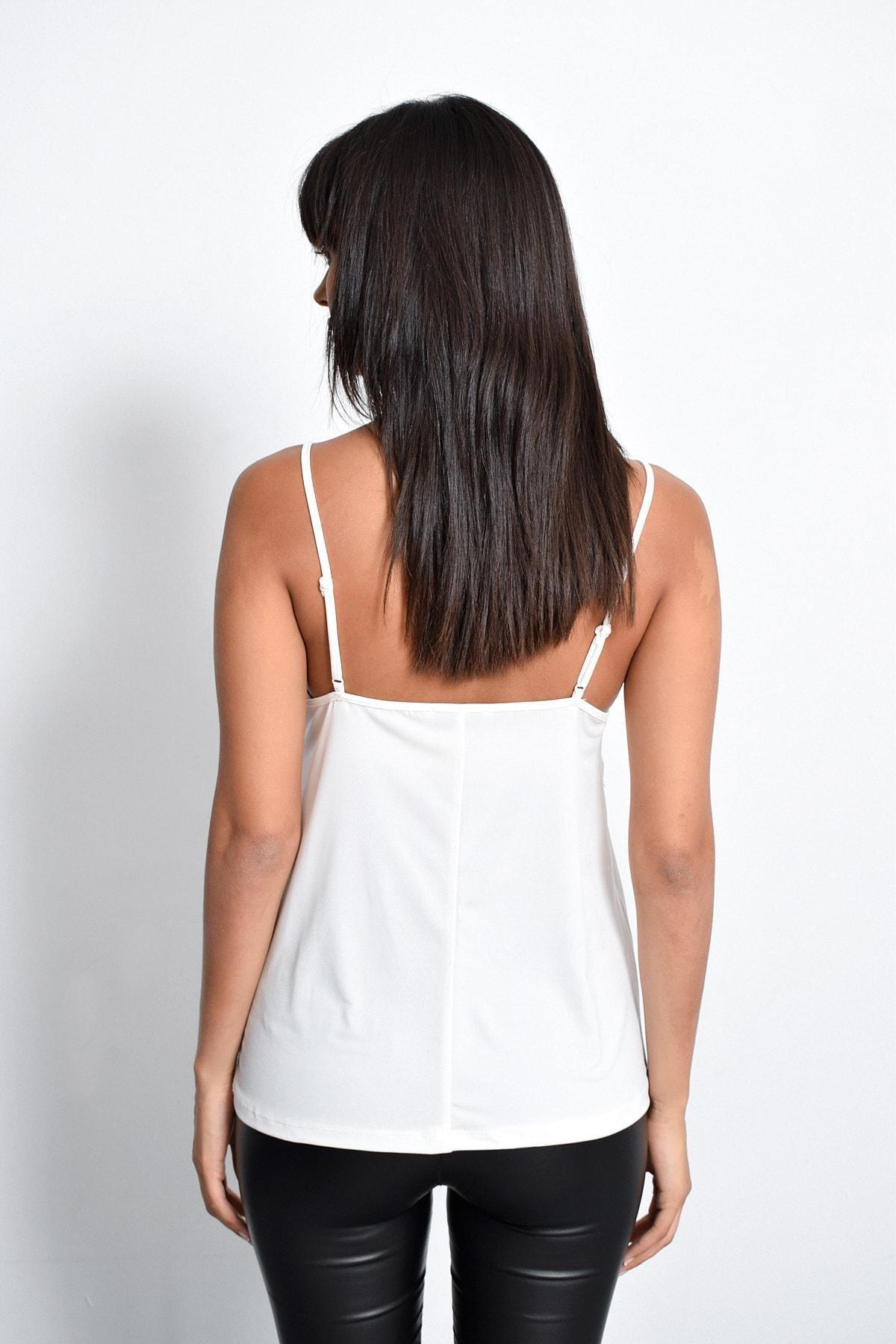 White Slim Sweetheart Blouse, , large image number 3